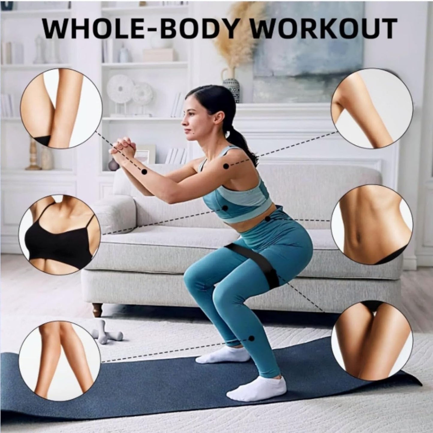 Ring Resistance Bands, X-Heavy Heavy Duty Resistance Ring Total Body Fitness Exercise Bands, A Must Have for Fitness Men and Women, Black 3 Pieces