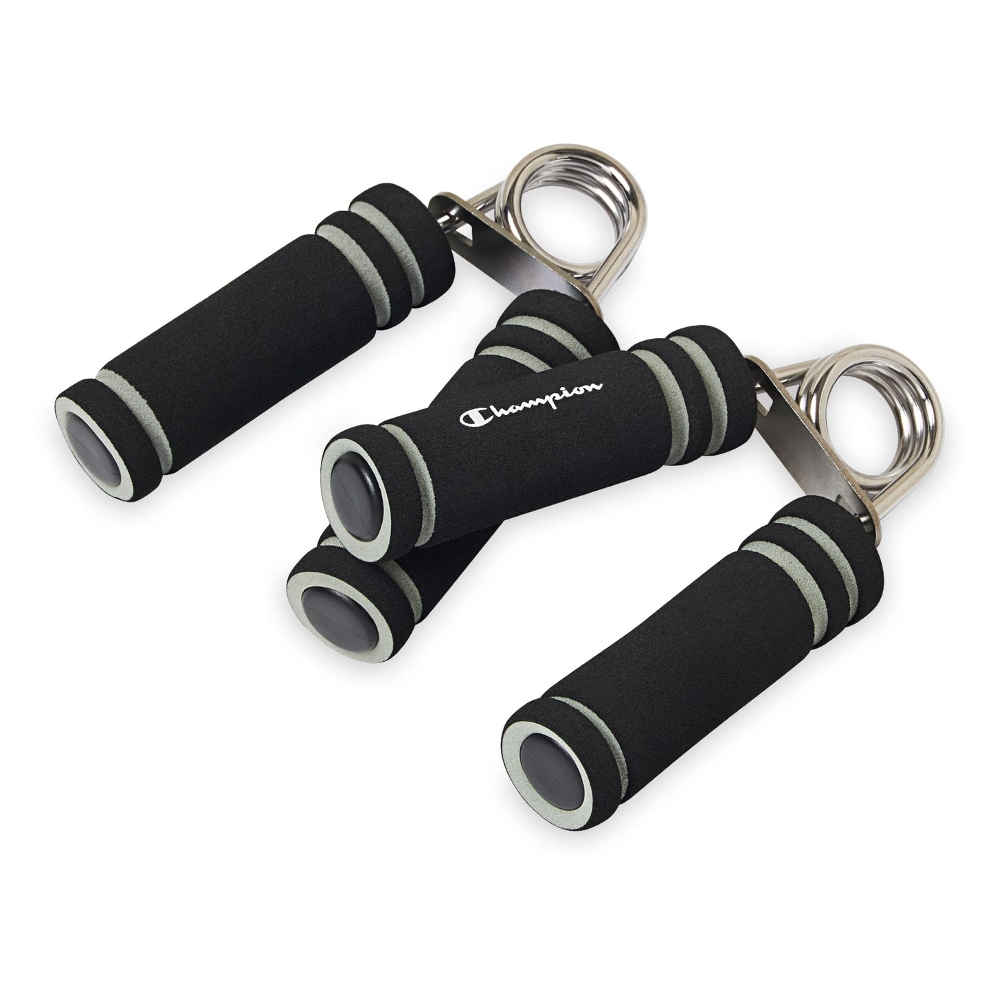 Champion 2-Pack Hand Grip Strengthener (Black), Medium Resistance Grip Strength Trainer with Soft Foam Handles, Forearm and Wrist Trainer for Home Gym Workouts, Stress Relief & Daily Conditioning