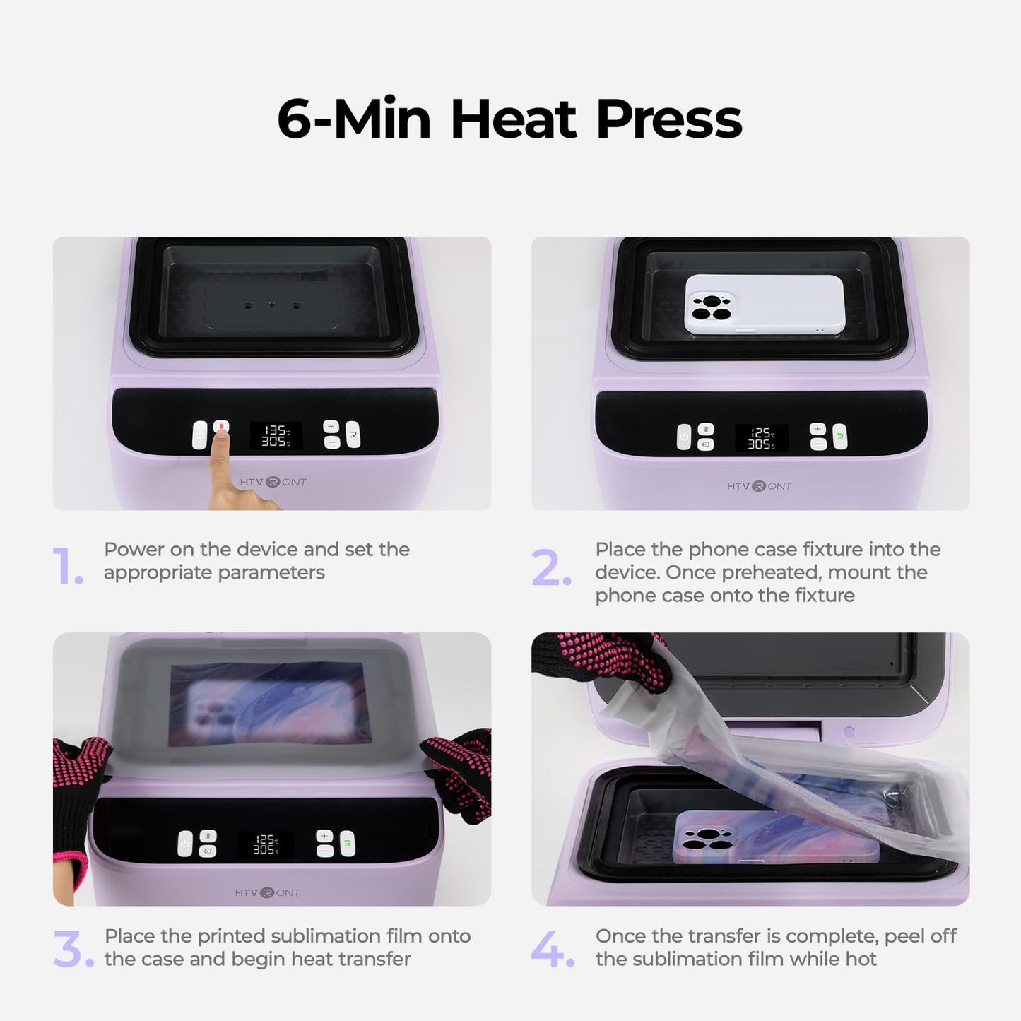 HTVRONT Phone Case Heat Press Machine Bundle - Compatible with iPhone & Android