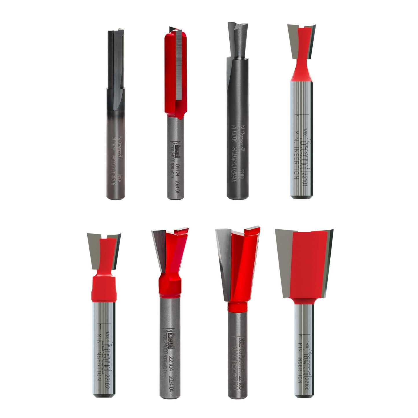 Freud 96-100: 8 Piece Bit Sets For Incra Jig¨ with 1/4" shank