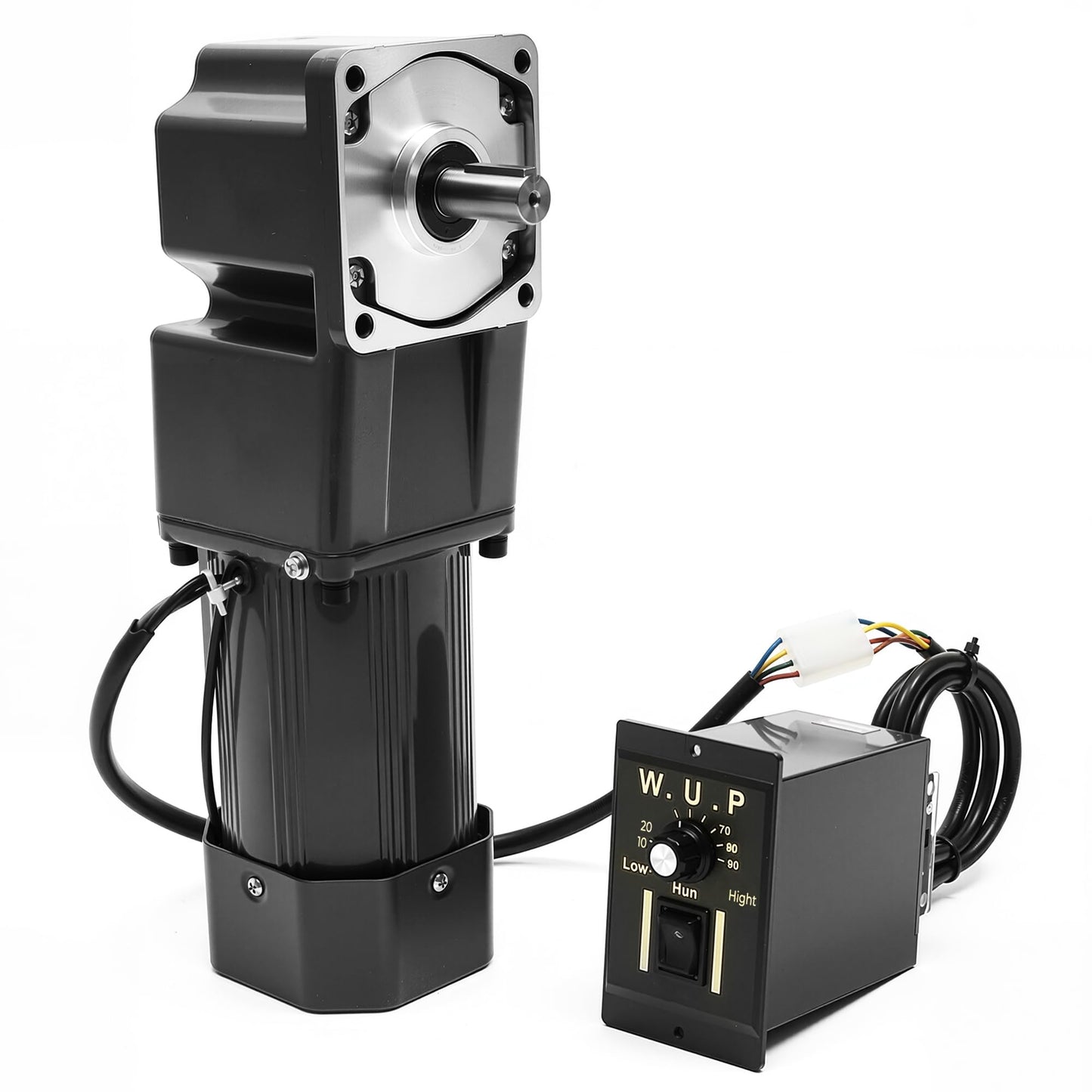 110V 120W Electric Gear Motor, 20nm High Torque AC Motor with Variable Speed Controller, 45RPM Variable Speed Motor, 1:30 (30K) Geared Motor, 90° Right Angle Output