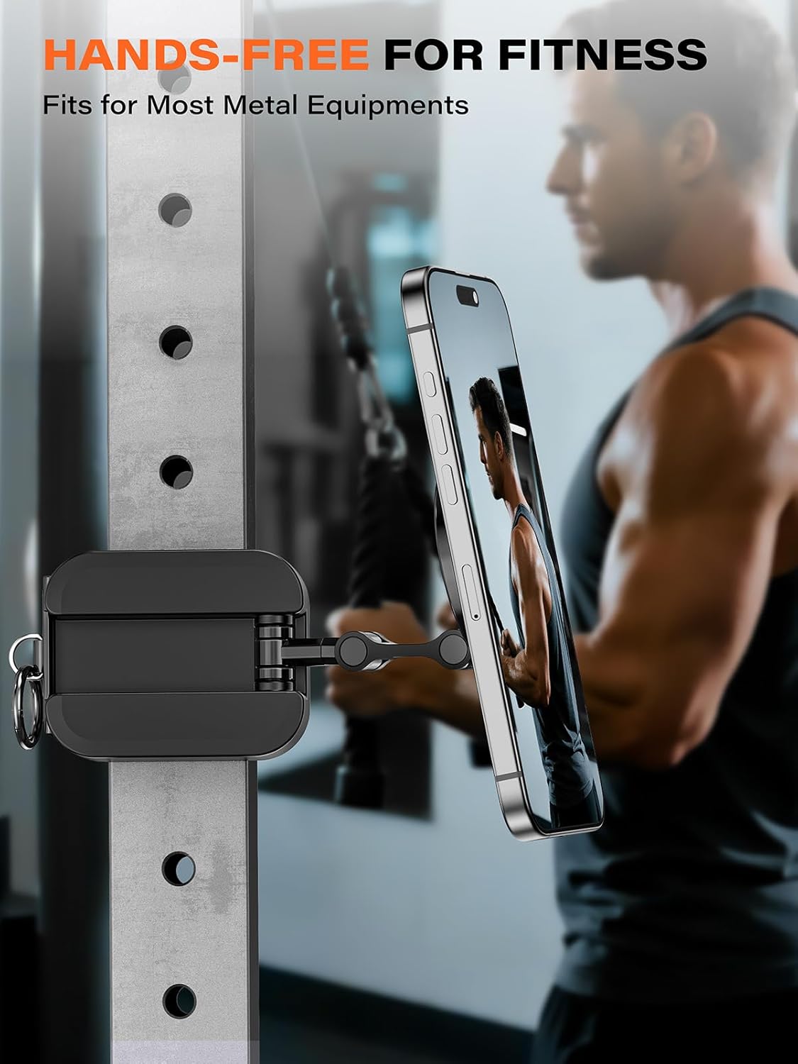 A2C 3-in-1 [20x N52] Magnetic Phone Holder for Gym, Strong Magnets Attach to Metal Surface, Portable Phone Mount