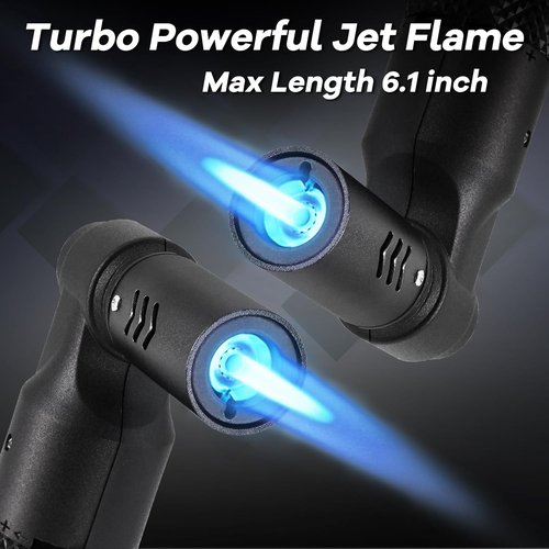 Luxgaze Butane Torch - Refillable Mini Blow Torch with Big Jet Flame for Culinary & BBQ | Black