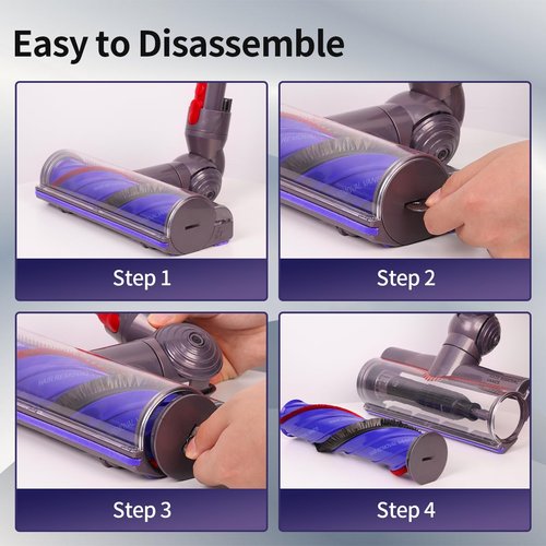 Laymi Upgraded Anti-Tangle Vacuum Head Replacement Compatible with Dyson V8 V7 V10 V11 V15 Cordless Vacuums, Quick Release Motorhead Attachment Parts for Hardwood Floor & Thin Carpets