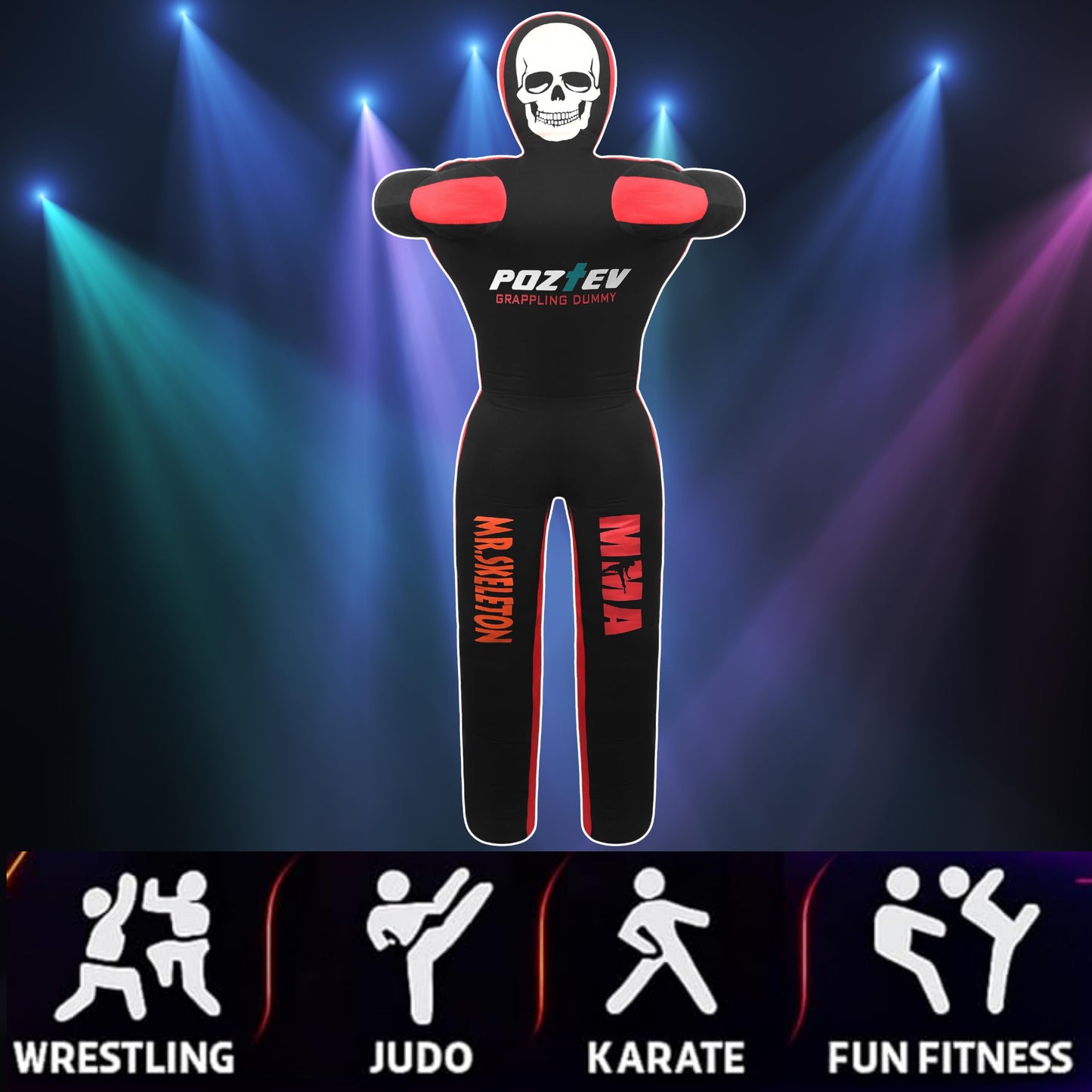 POZTEV Adult Grappling Dummy – 6ft Unfilled Wrestling Dummy for MMA, Jiu Jitsu, and Martial Arts Training – Practice Punching Dummy – Full Size Adult Grappling Dummy for BJJ, Karate & Judo