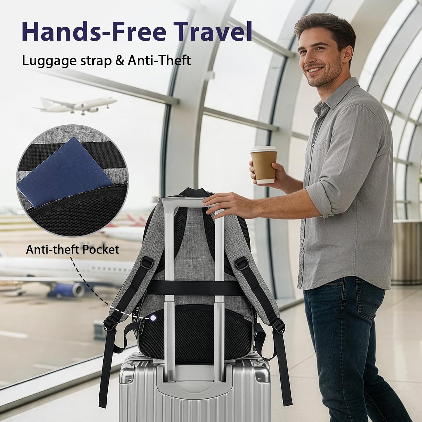 Backpack, 17 Inch Backpack, MATEIN Travel Laptop Work TSA Approved Carry on Large Computer Business Bag for Men Women