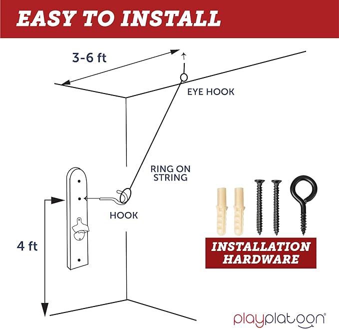 Play Platoon Hook and Ring Toss Bar Game for Adults - Wood Toss Ring Game for Adults - Perfect Home, Basements, & Bar Gifts