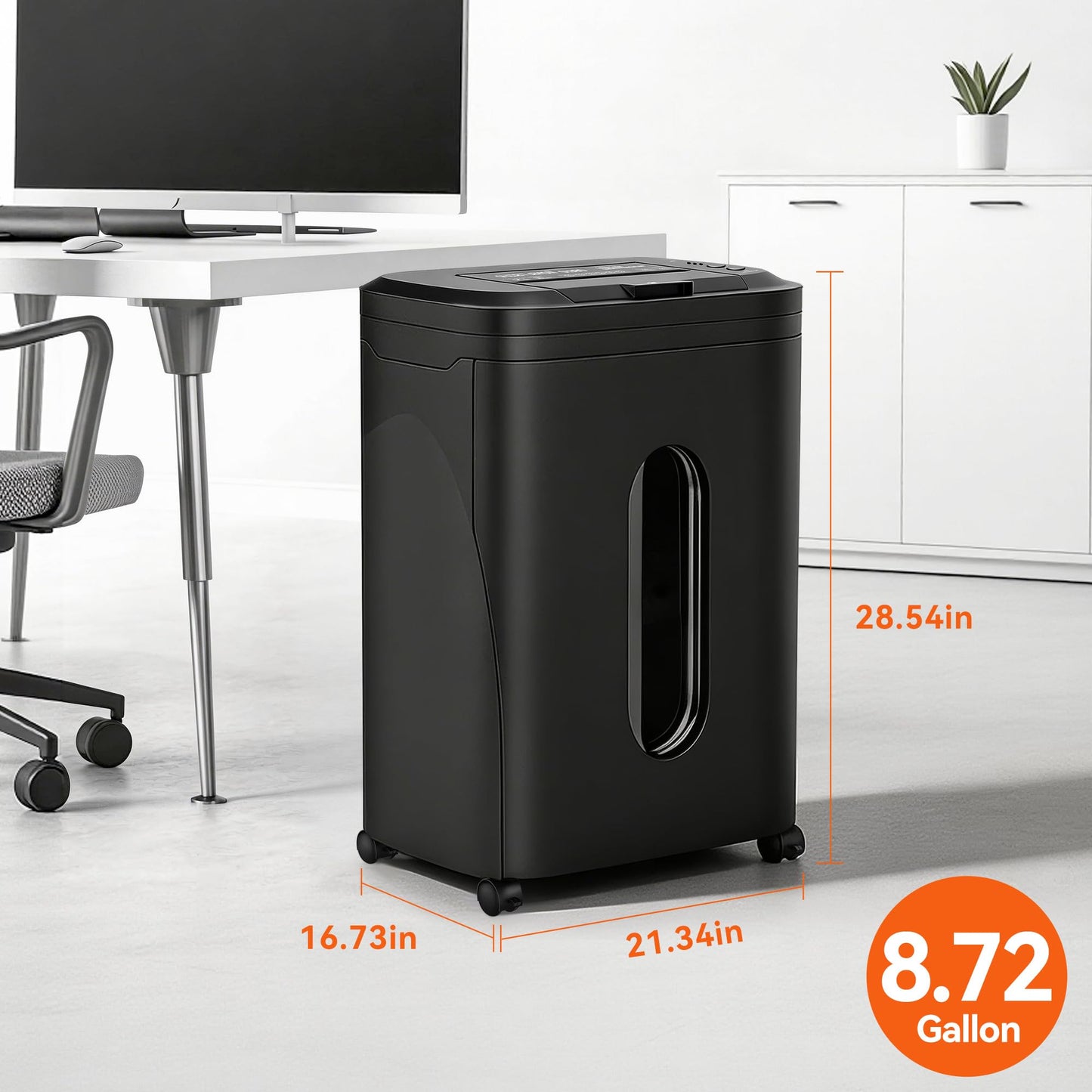 250-Sheet Paper Shredder Auto Feed, Commercial Shredders Heavy Duty, 60 Min Non-Stop, P-5 Ultra Security Shredder for Home Office, Micro Cut with Wheels, 8.72 Gal Bin, <60 dB(OL380)