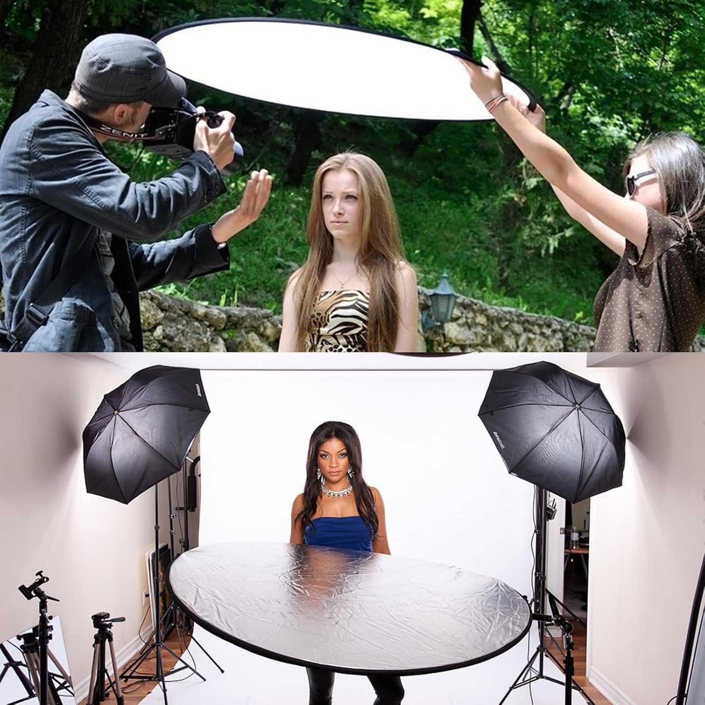 MEIYIFANG 2 1 60cm) in Lighting Reflectors Portable Collapsible Round Light Reflector Water-Resistant Photography