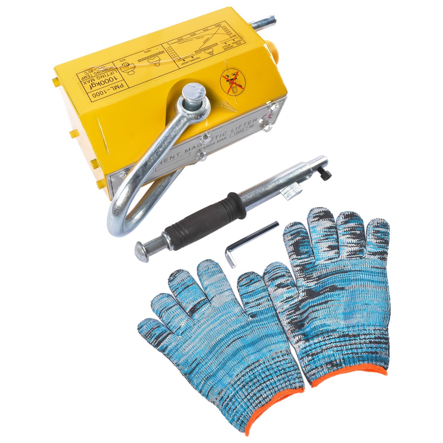 TEKKOAUTO Permanent Magnetic Lifter Lifting Magnet 2200 lbs/1000 kg Neodymium Hoist