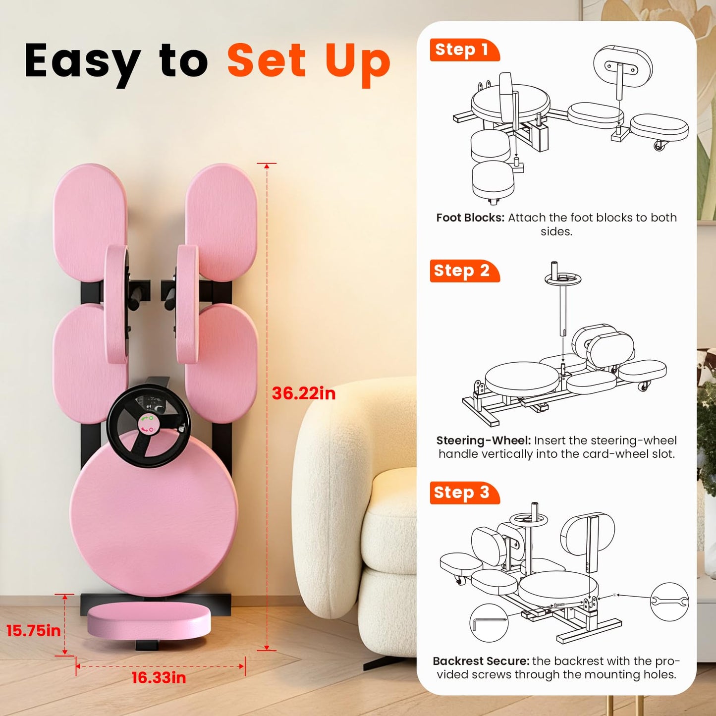 Leg Stretcher, 220LBS Split Machine for Fexibility & Splits Training, 0-200° Adjustable Stretching Equipment for Home Gym, Heavy Duty Steel Frame Leg Stretching Training Machine (Pink)