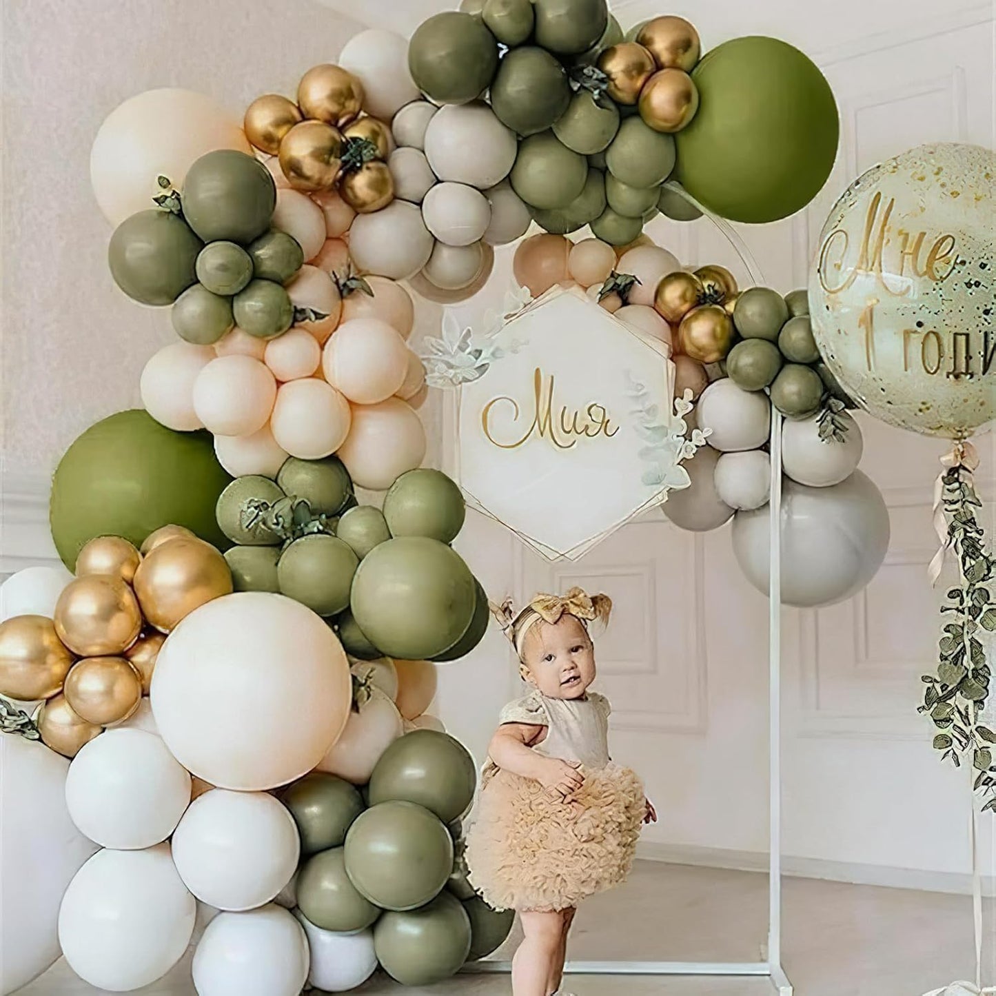 PartyWoo Sage Green Balloons - 152-Piece Latex Balloon Arch Kit for Weddings & Birthdays | Olive Boho Decor
