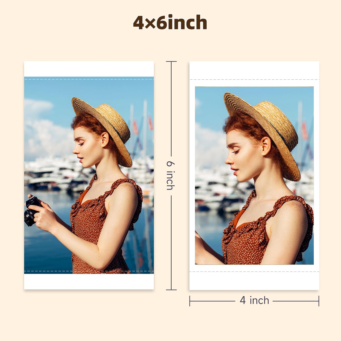 HPRT CP4100 Photo Printer - Portable 4x6 Bluetooth Instant Picture Printer + 108 Sheets & 2 Ribbon, Mobile, Premium Dye Sublimation - 300 DPI Display Resolution - Editing App for Fun, Creative Photos