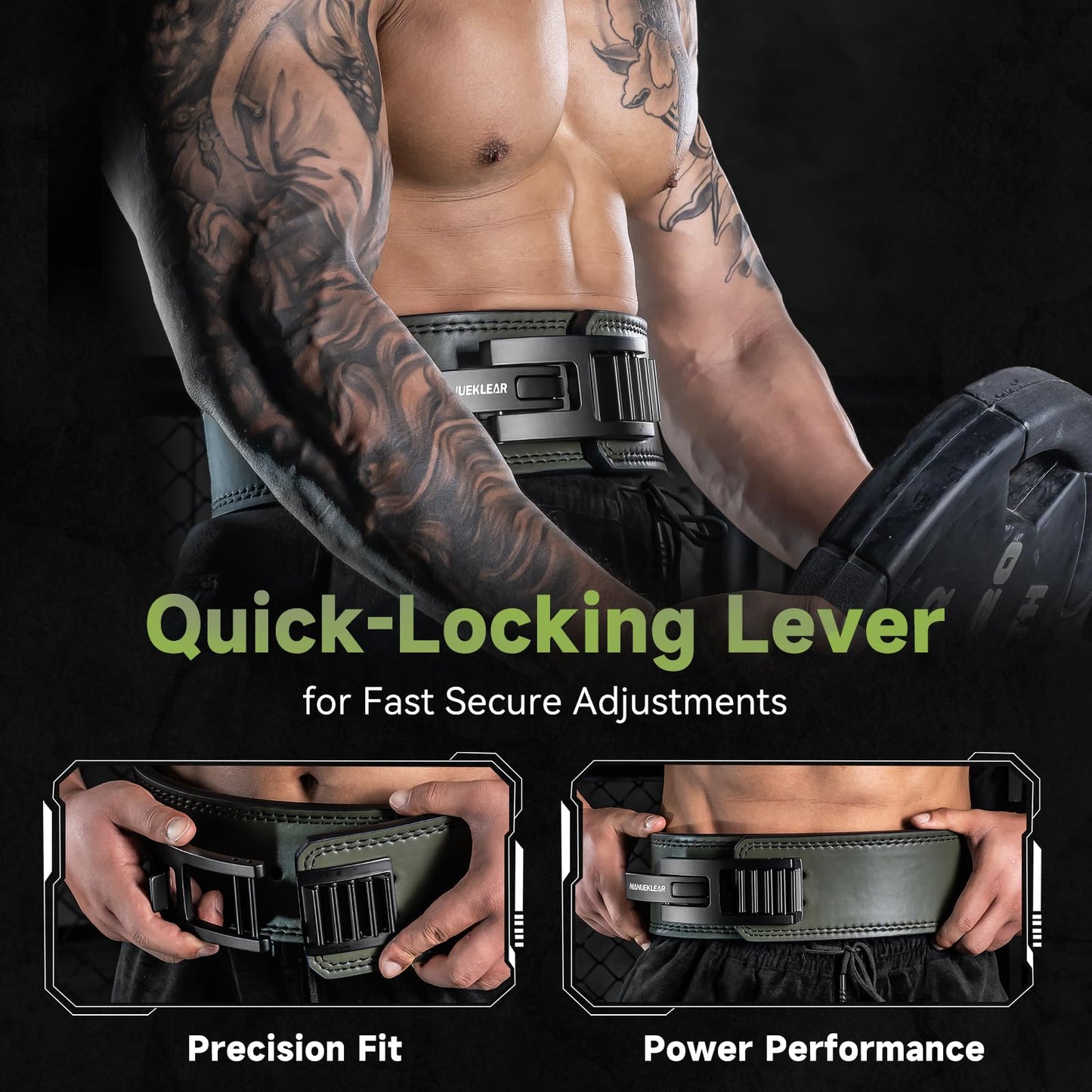 Lever Lifting Belt for Man and Women, Weightlifting with Adjustable Heavy Duty Buckle, Professional Weight Lifting Belt