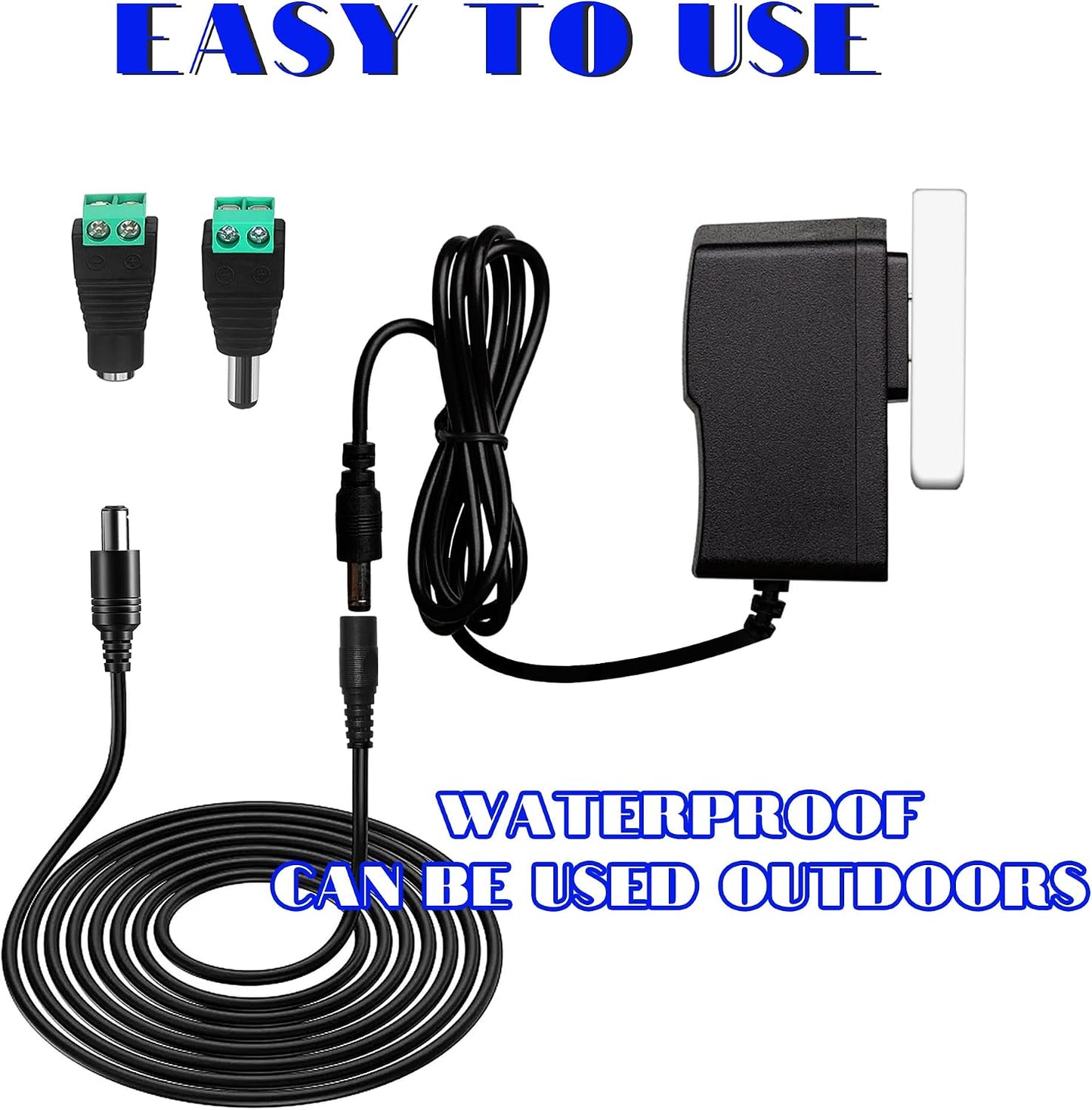 Dianrui 4 33FT(10M) 5.5mm 2.1mm 12V (2 2 PCS Dc Power Extension Cable, x Dc Extension Cord Power Adapter for Security