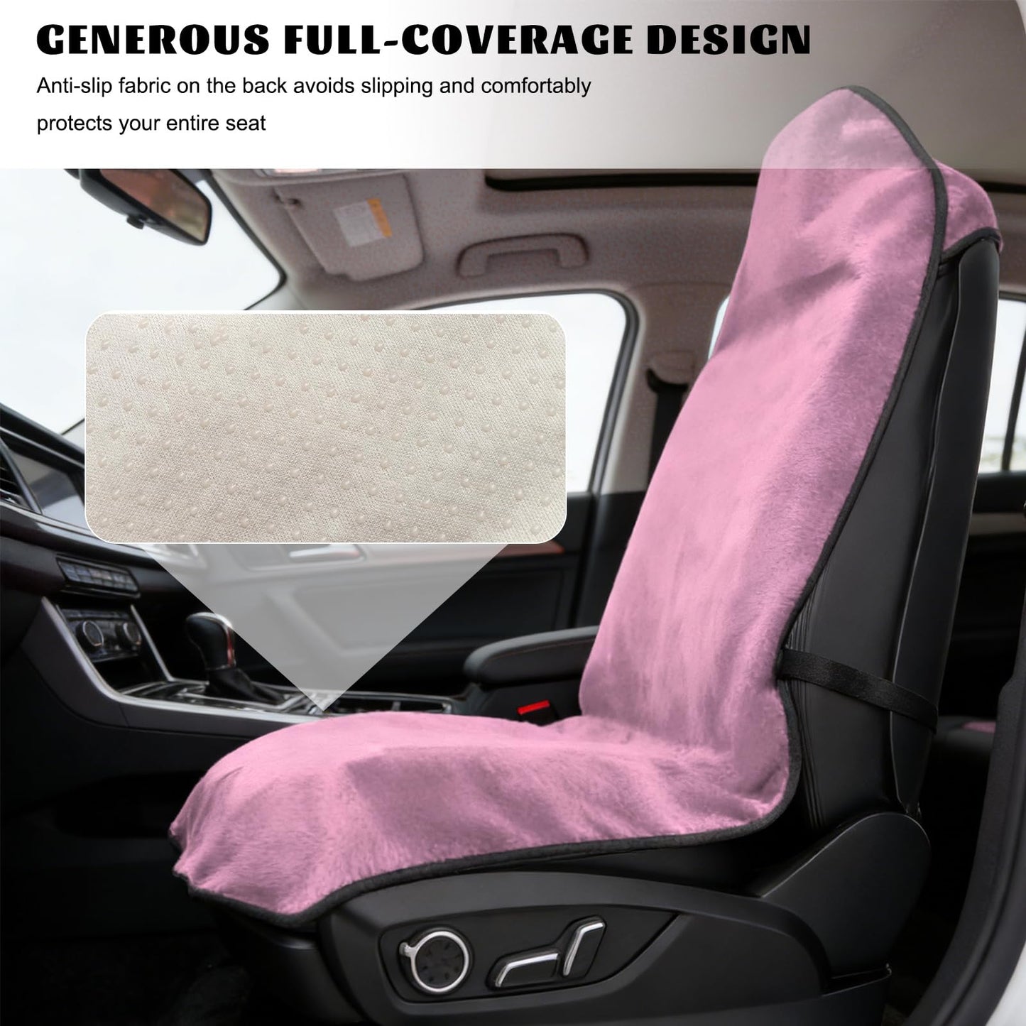 Rdxcv Car Towel Seat Cover, Waterproof Non-Slip Carseat Protector for Post Gym Workout Swimming Running, Sweatproof Front Seat Protective Cover Washable Pad for Cars Trucks SUVs (Pink)