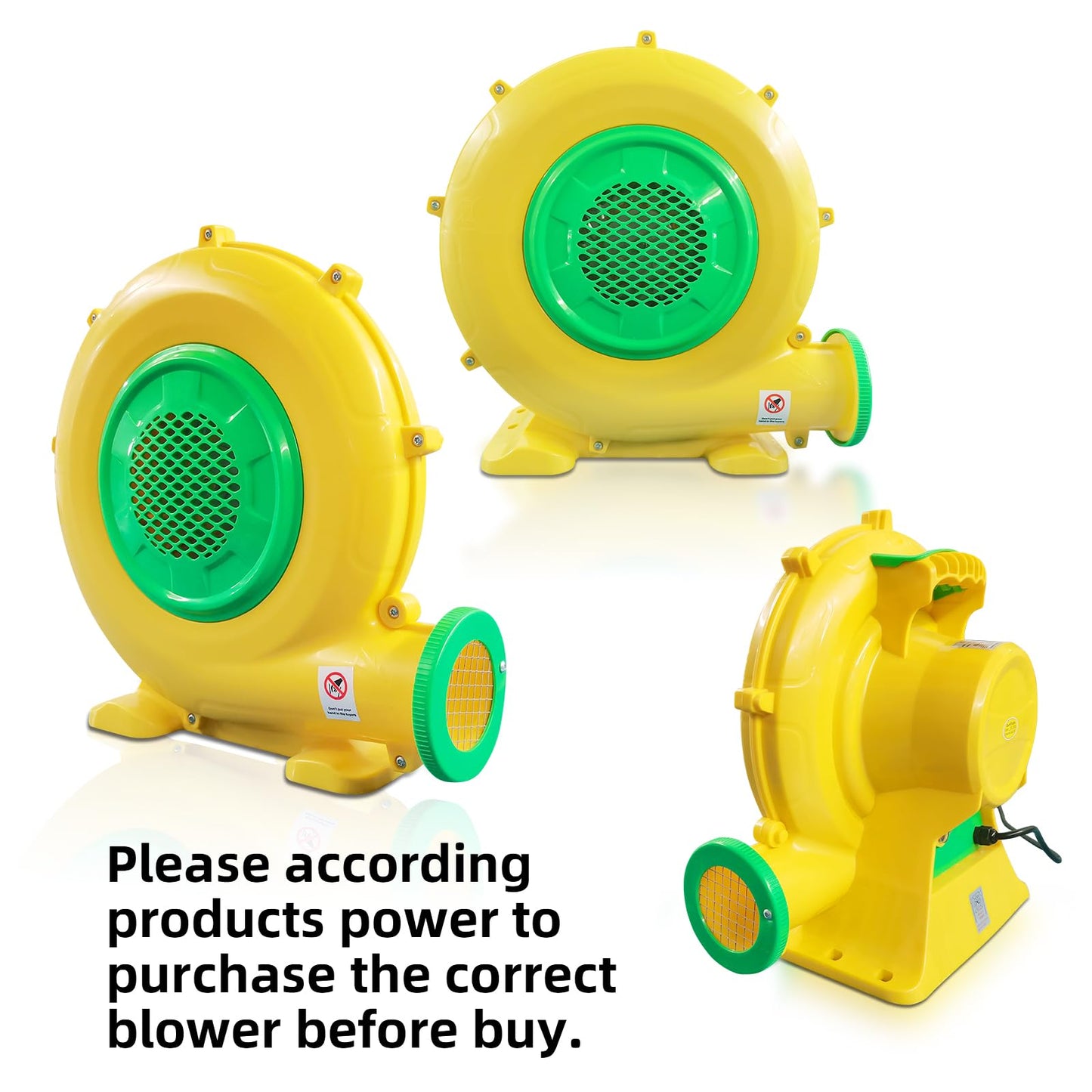 1100Watt/1.5HP High Power Air Blower for Large Inflatables, GONFLABLE Inflatable Bounce House Blower, Portable Fan Pump Leaf Blower Corded Commercial for Bouncy Castle, Jumper, Water Slide