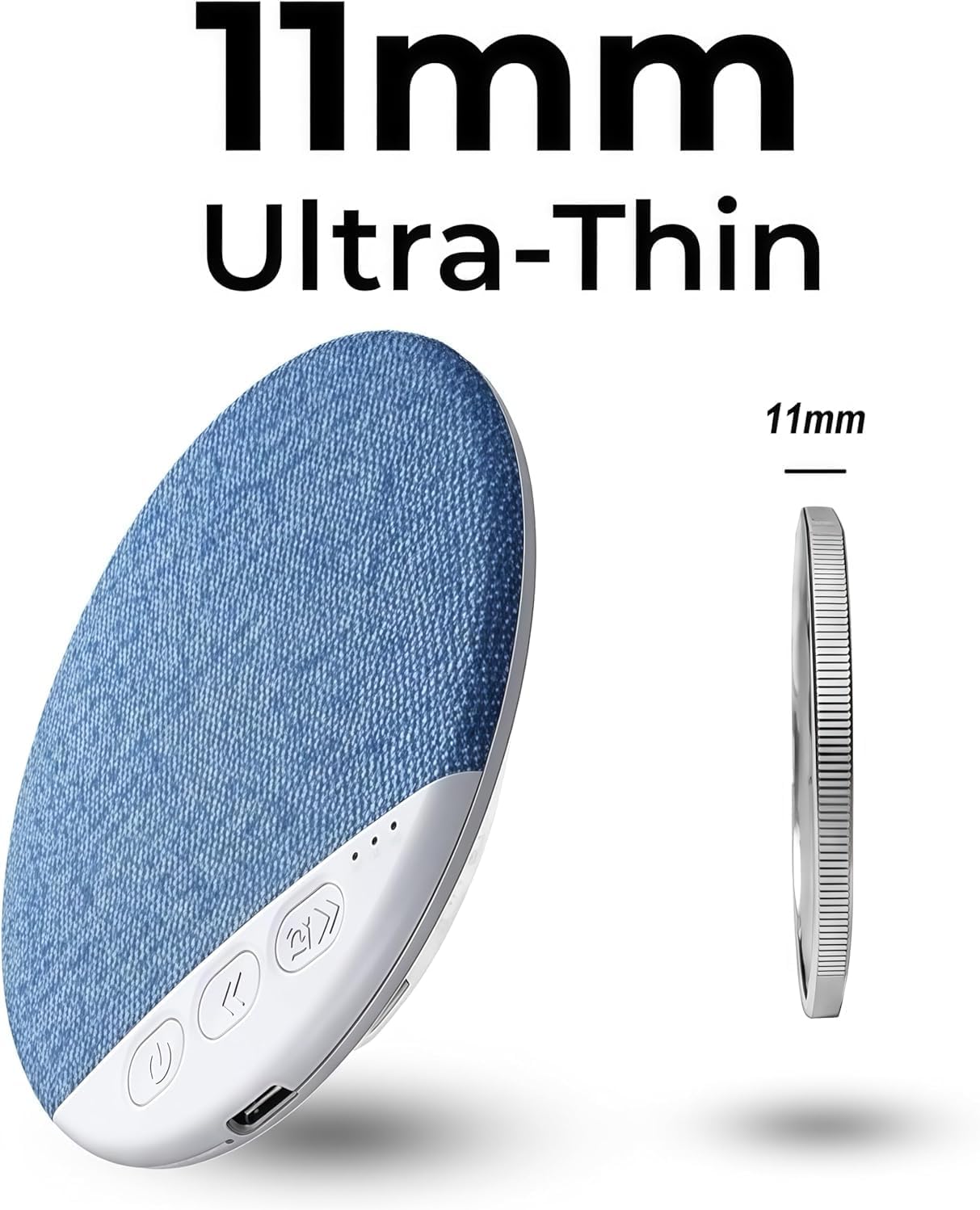 Generic 3.8x0.4Inch Sleep Speaker Under Pillow, Ultra-Thin Bluetooth Pillows Speakers with White Noise Sound, Volume