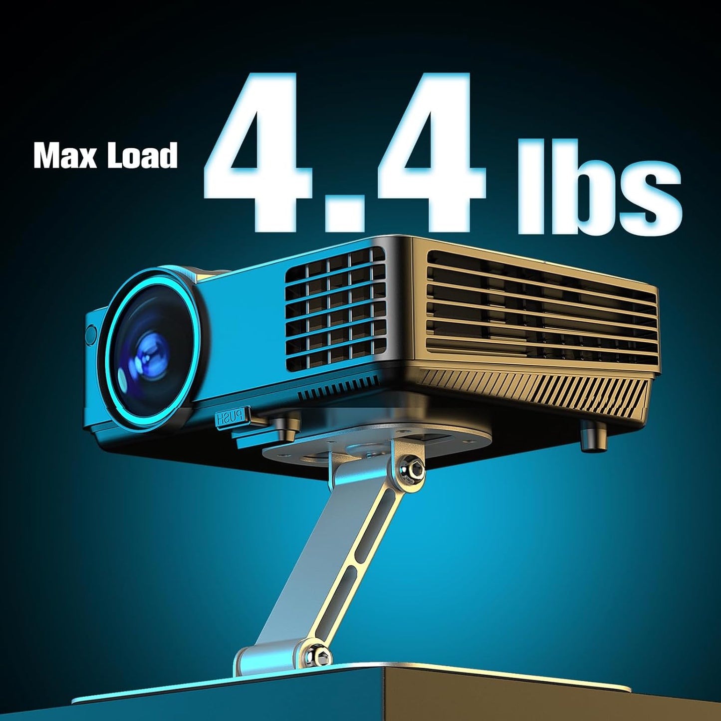 1/4" DAWASAPAT Adjustable Projector Stand with Screw, Silver Ceiling Mount for Home Office Studio, Mini Projector