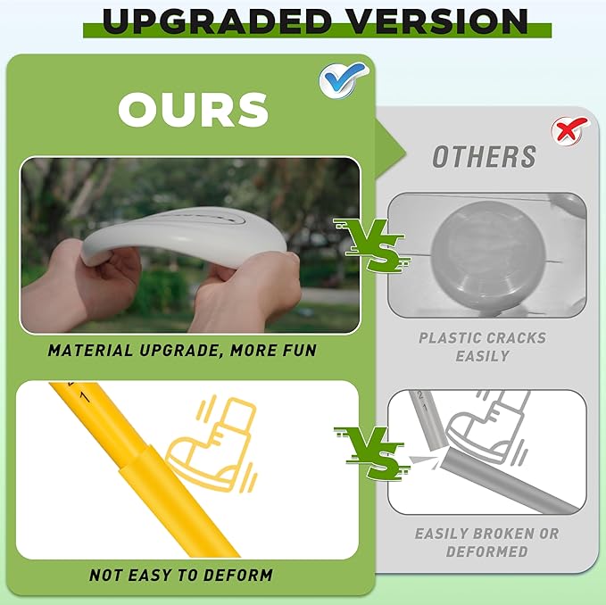 Flying Disc Game Set, Disc Toss Outdoor Games Height Adjustable Bottle Drop Set, Score Tracker, Portable Bottle Set for Family Yard Lawn Beach
