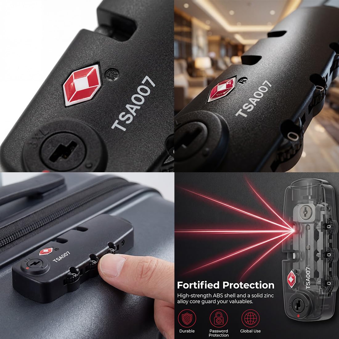 (2 Pieces) lizipai(Customs Locks) Combination Lock TSA Customs Lock Fixed Luggage Lock, Backpack Lock