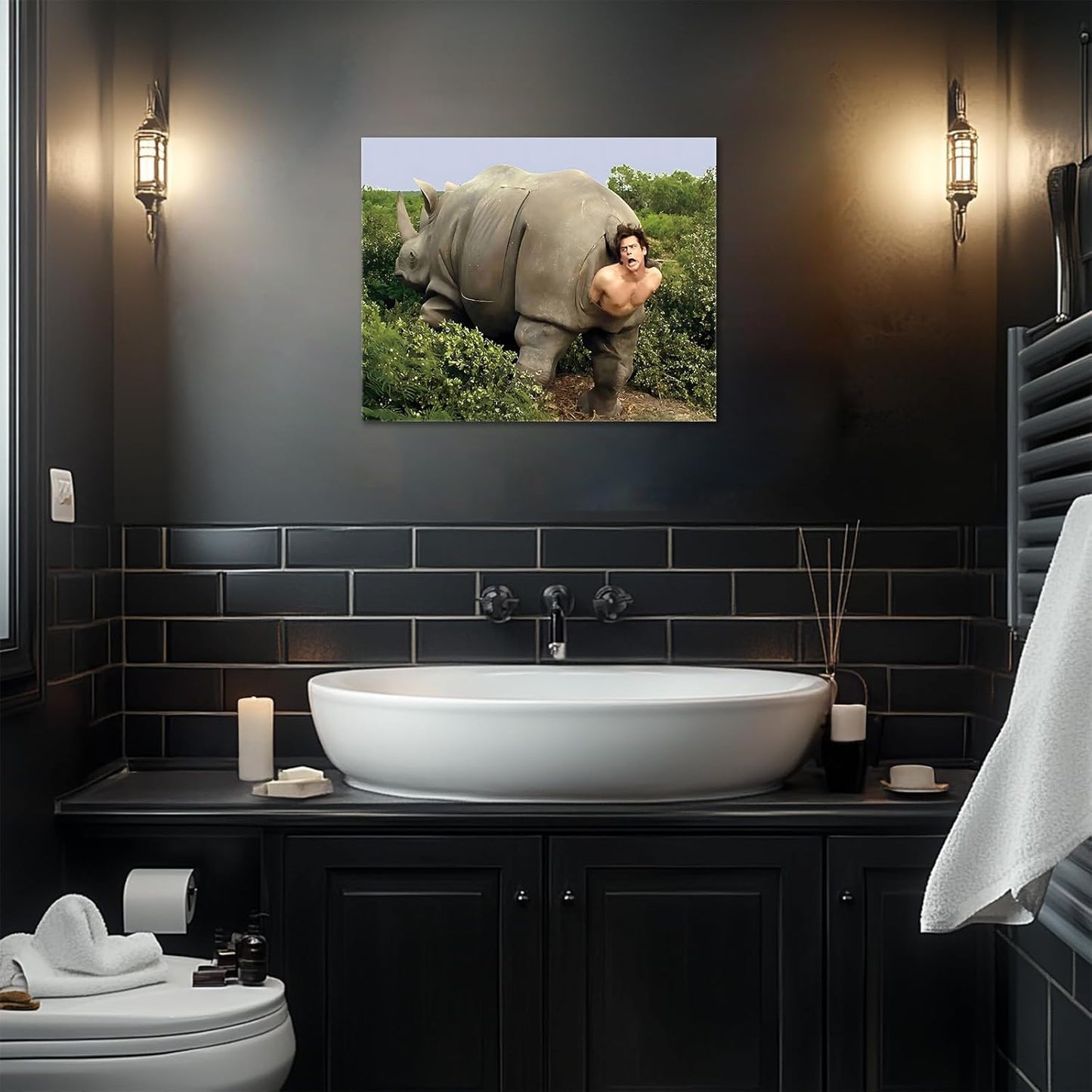 VYPEROCK Funny Canvas Wall Art - Retro Ace Ventura Humor Poster for Bathroom | 8x10 Inch