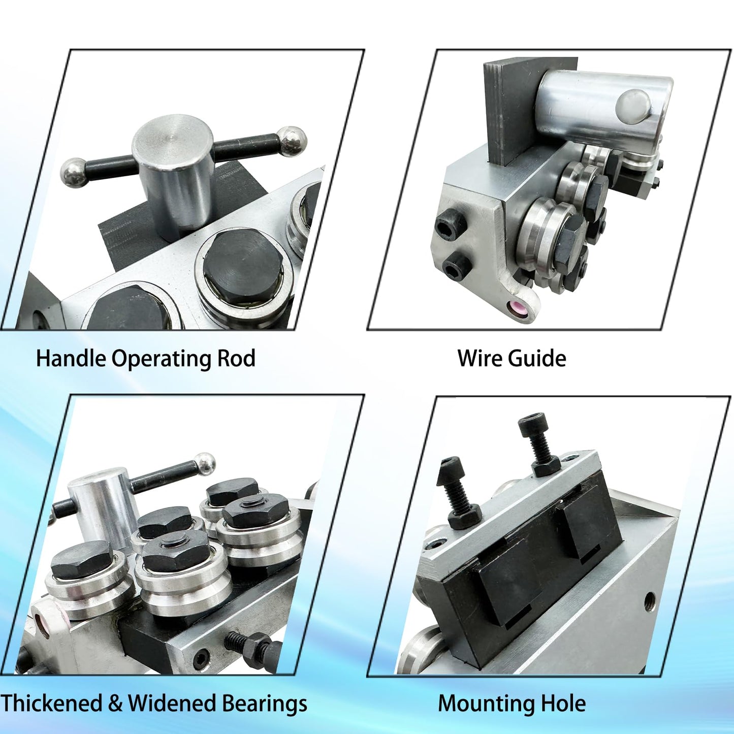 PreAsion Metal Wire Cable Straightener Straightening Machine with 10pcs V Shape Straighten Wheels Adjustable Diameter 2-4mm Straightening Tool for Different Metal Wire