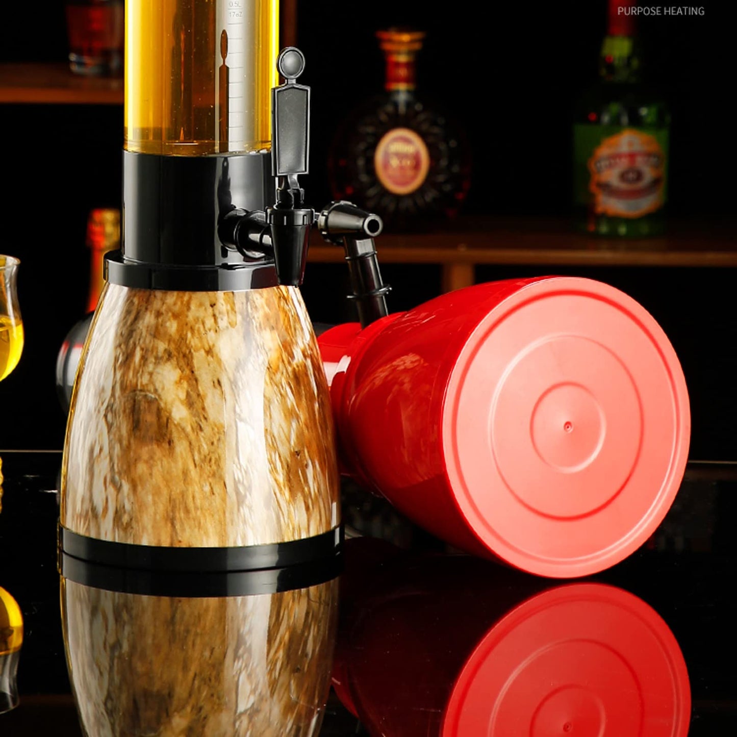 beverage tower 3 litre beer dispenser with tap Beer tower dispenser Multi-function beverage dispenser with clear scale for restaurants and bars Beer vending machine(Color:D)