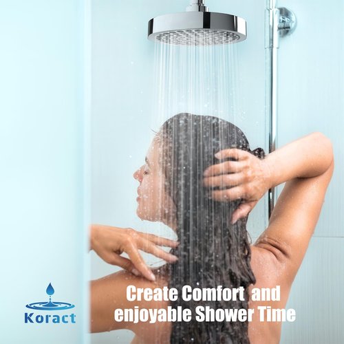 Koract Shower Head High Pressure Rain Premium Luxury Design Anti-Clogging Silicone Nozzles Adjustable Replacement for Bathroom Shower Heads (Luxury Polished Chrome 6" Round)
