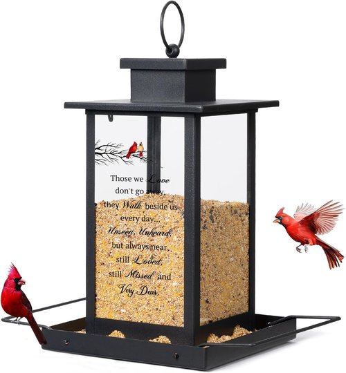 Memorial Cardinal Bird Feeder - Thoughtful Sympathy Gift for Loss of Loved One | Bereavement Remembrance