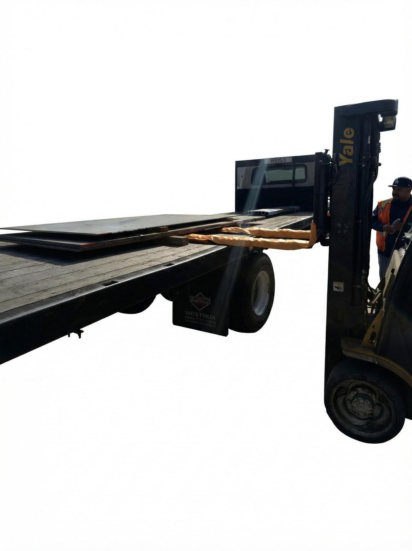 "Fork Tender" Forklift Fork Covers for Delicate Load Handling, Heavy Duty Hi Vis Nylon Protective Sleeve, Fits Forks 3"-6" Wide (36"-42" Long Forks)