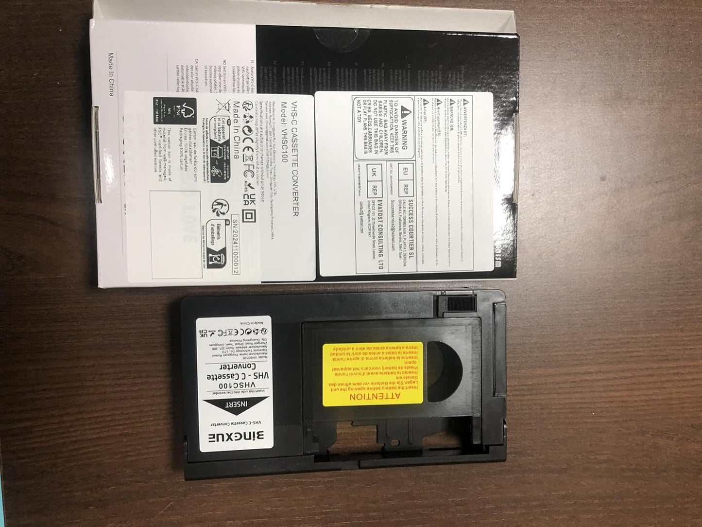Bingxue Cassette 3 8mm/MiniDV/Hi8 VHS-C to VHS Adapter for SVHS Camcorders RCA + VCC Micro-Fiber Cloth NOT Compatible