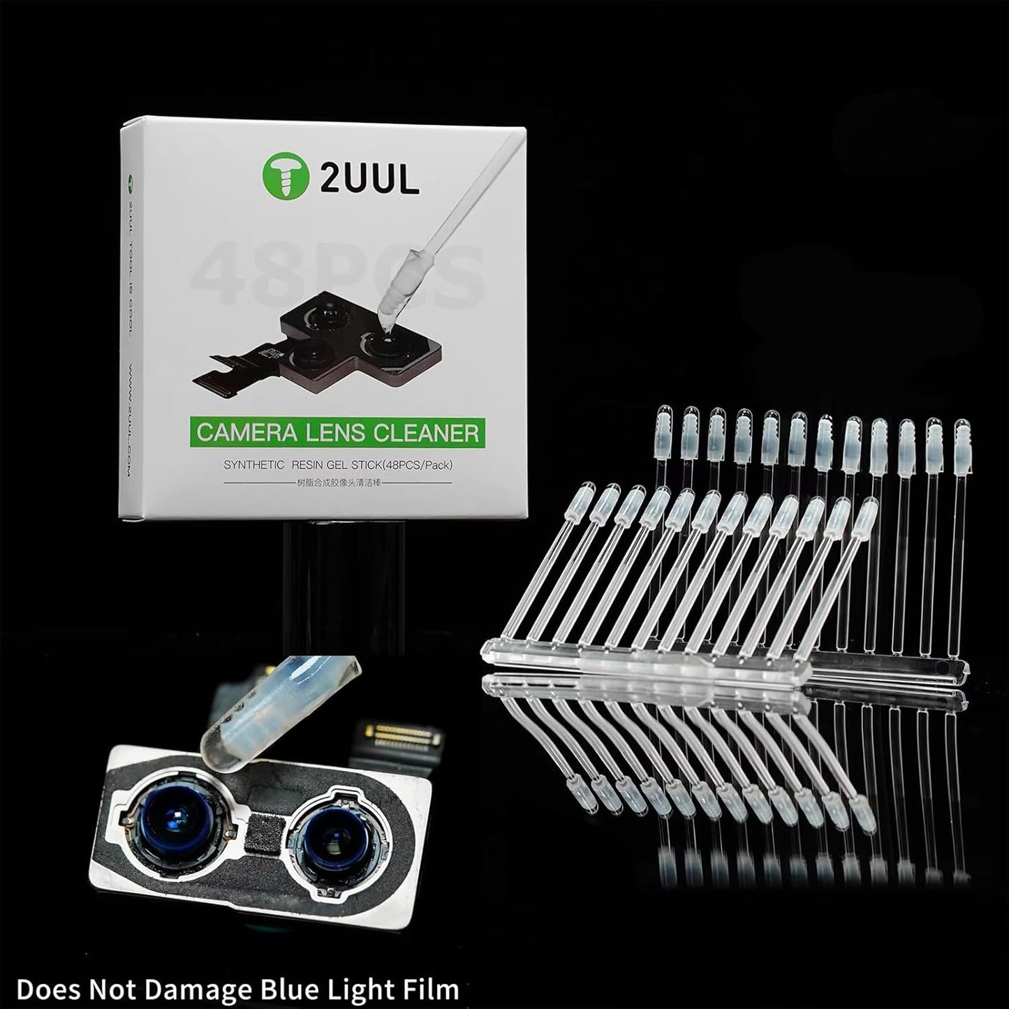DIYPHONE Tool,48Pcs/Box Portable Mobile Phone Camera Lens Cleaner Resin Synthetic Stick Dust Fingerprint Removal Stick