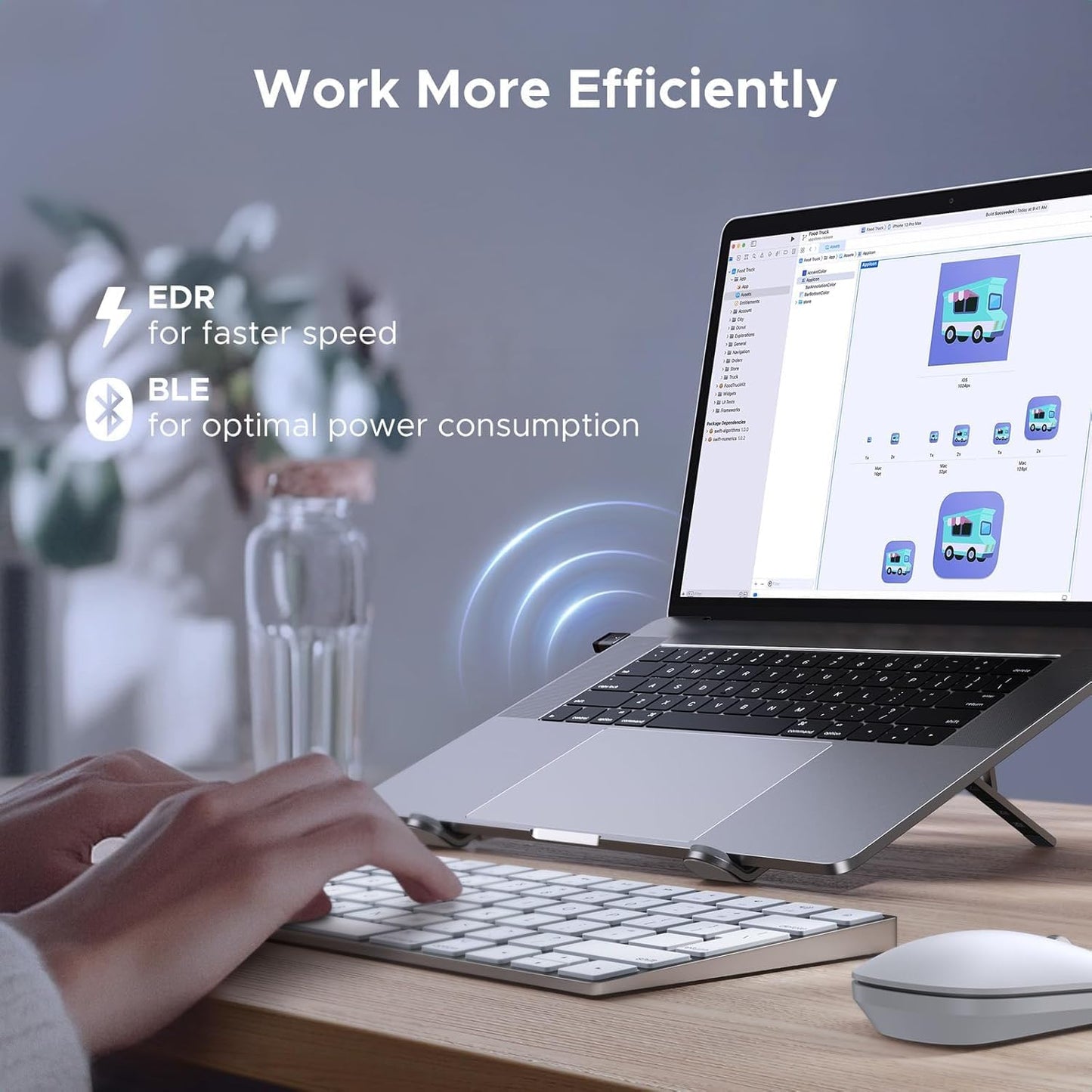 Radidi 6.0 11/10/8.1, USB Bluetooth Adapter for PC, Bluetooth Dongle Receiver EDR & BLE, Plug & Play for Windows
