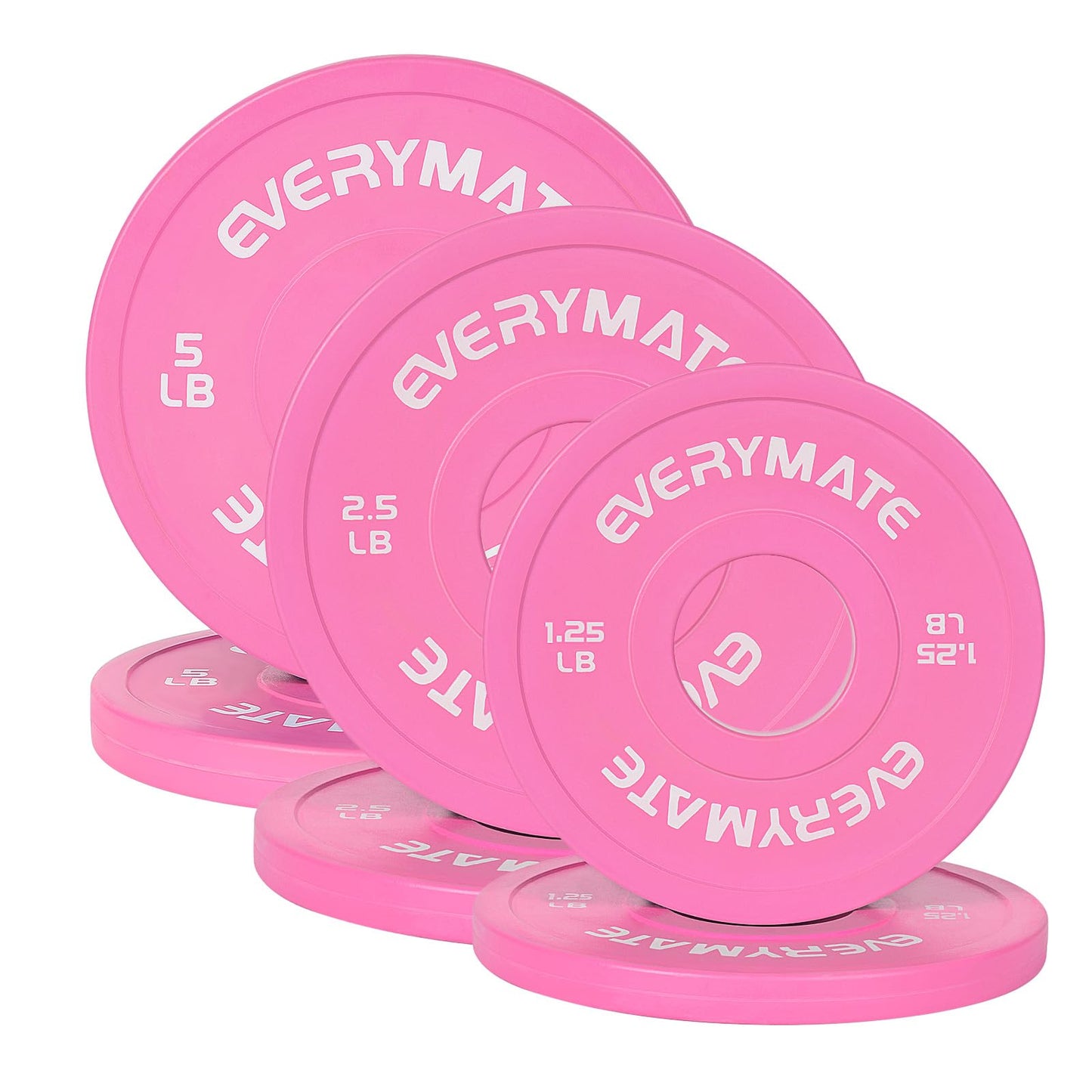 EVERYMATE Change Weight Plates 1.25LB 2.5LB 5LB Set Fractional Plate Olympic Bumper Plates for Cross Training Bumper Weight Plates Steel Insert