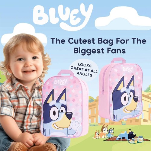 Bluey Backpack - Pink Kids School Bag | Ideal Travel Rucksack for Nursery & Daily Use