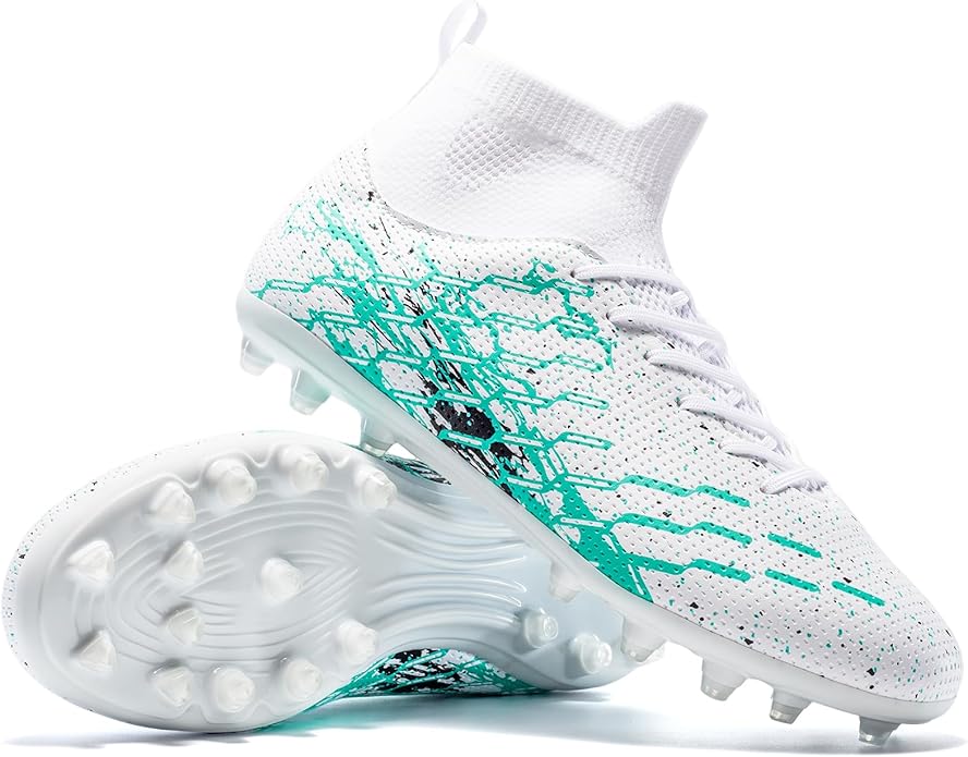 Unisex Soccer Cleats Lightweight No-Tie Lacing System Multi-Surface Football Shoes with Ankle Support for Beginners to Advanced Players
