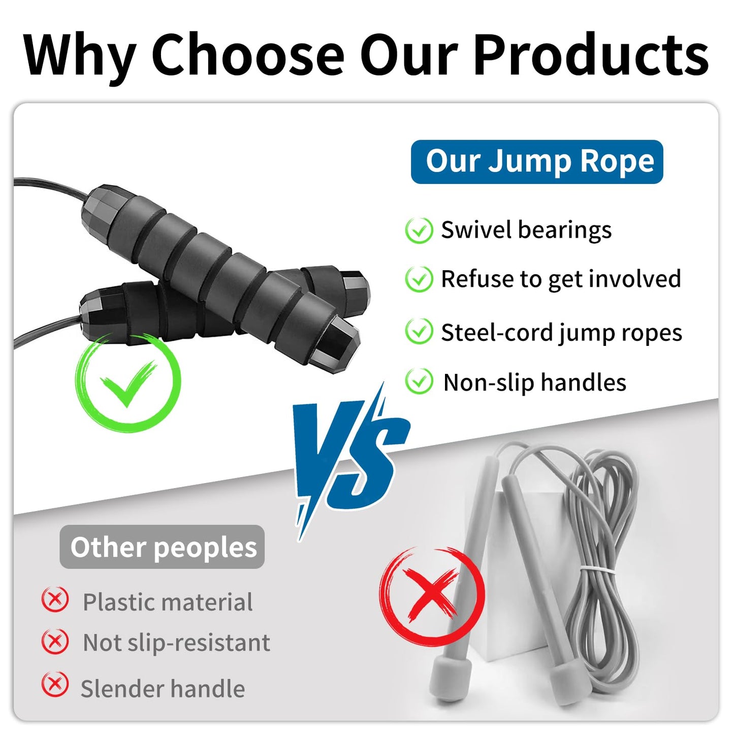 Bulk 50 Pack Jump Ropes, Steel Cable with Ball Bearings for Tangle-Free Rapid Speed Jumping, Adjustable Skipping Rope with Comfortable Foam Handles for Gym, Fitness Class, Home Workout
