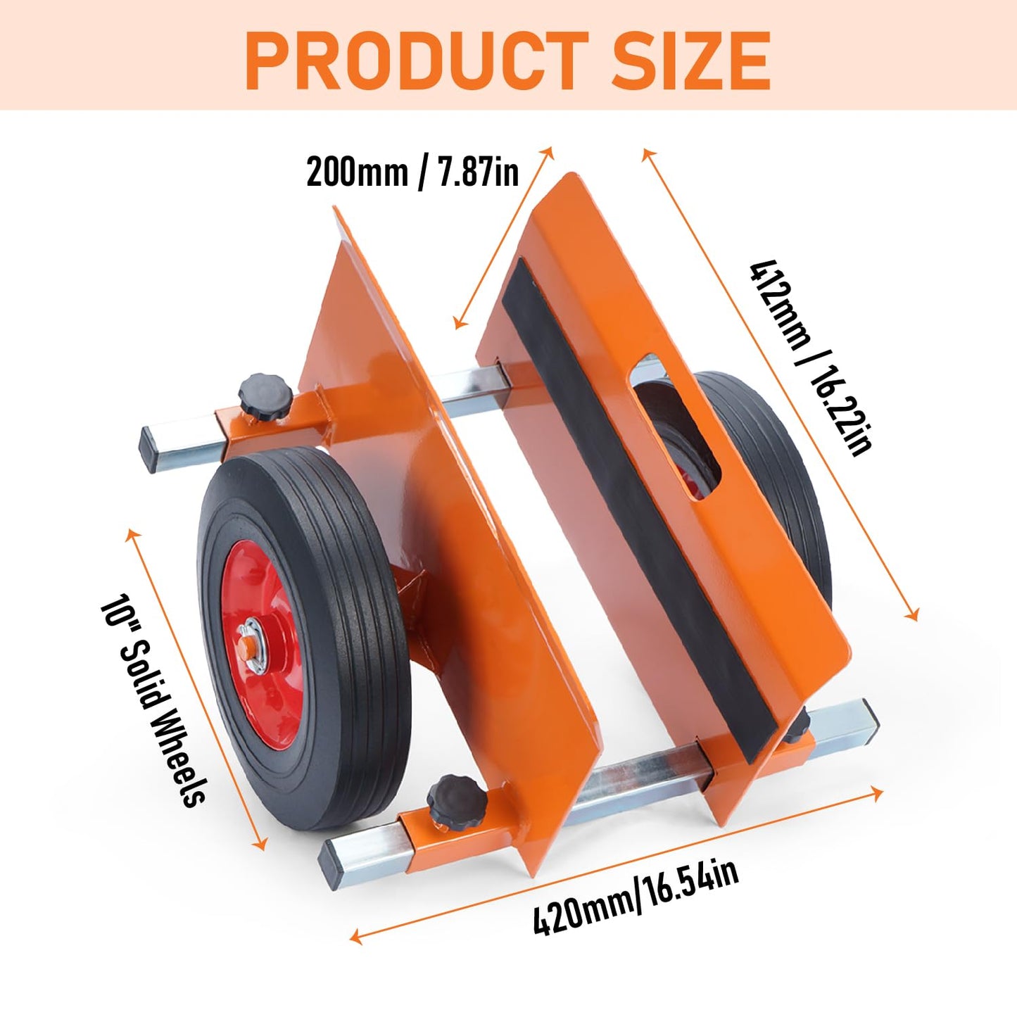AIWFL Panel Dolly Heavy Duty Door Cart 1100LBS Capacity Slab Dolly Adjustable Drywall Mover with 10" Solid Wheels Panel Cart for Drywall Sheet Material Handling All Terrain Moving