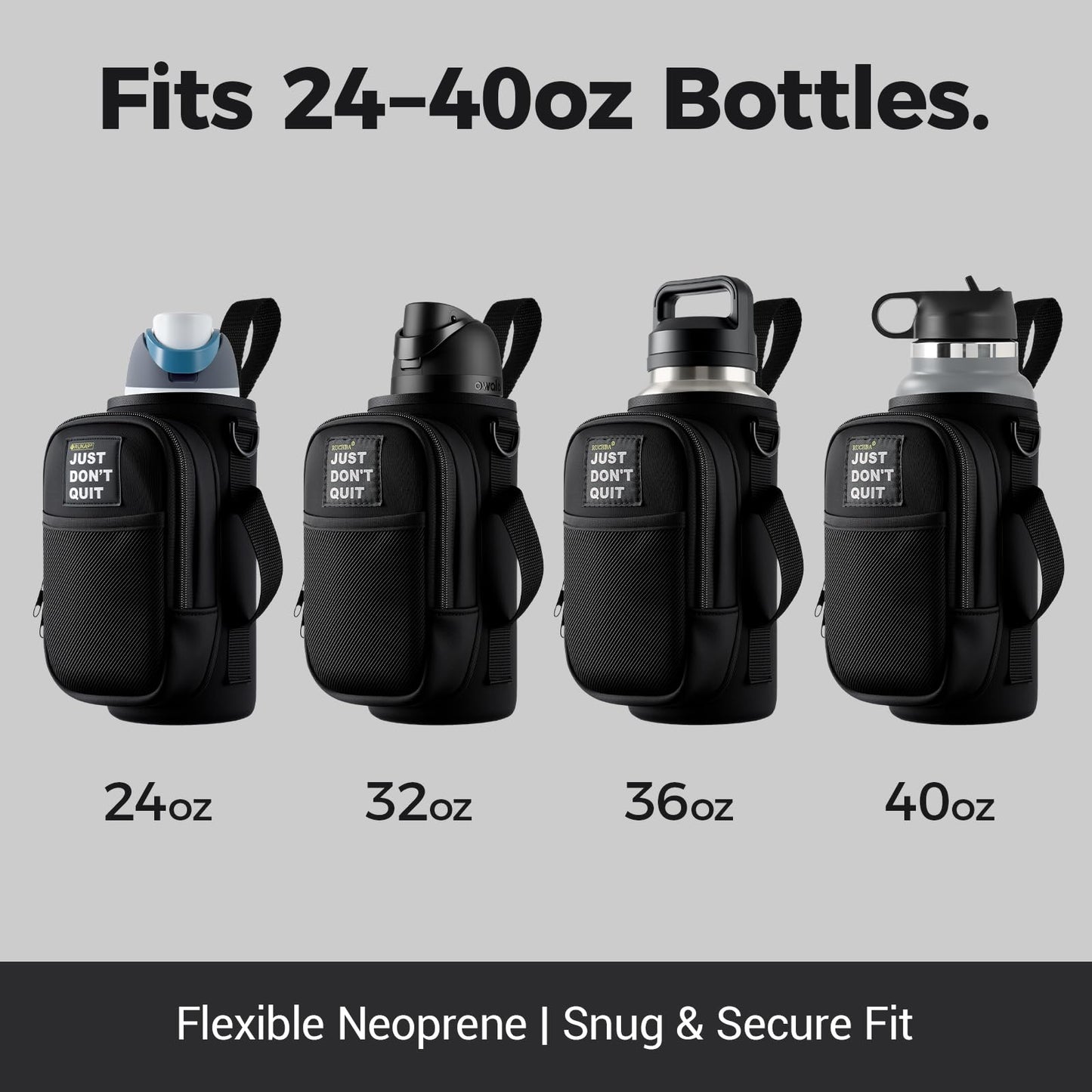 Magnetic Water Bottle Holder for Steel Gym Equipment, Hands-Free Bottle & Phone Carry for Training Sessions, Fits 24–40 oz Bottles, Neoprene Crossbody Carrier Bag