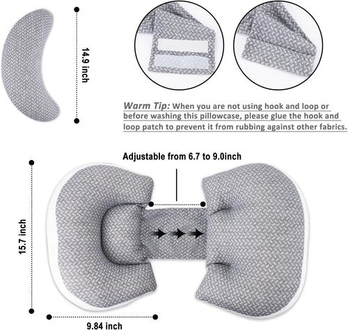 Chilling Home Pregnancy Pillow - Maternity Support for Back, Belly & Waist | Portable Grey Design