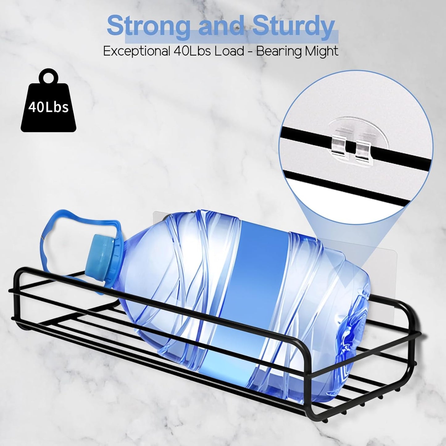 Skiennix Shower Caddy Adhesive Strips - Strong Waterproof Replacement | No Drilling, 2 Pack