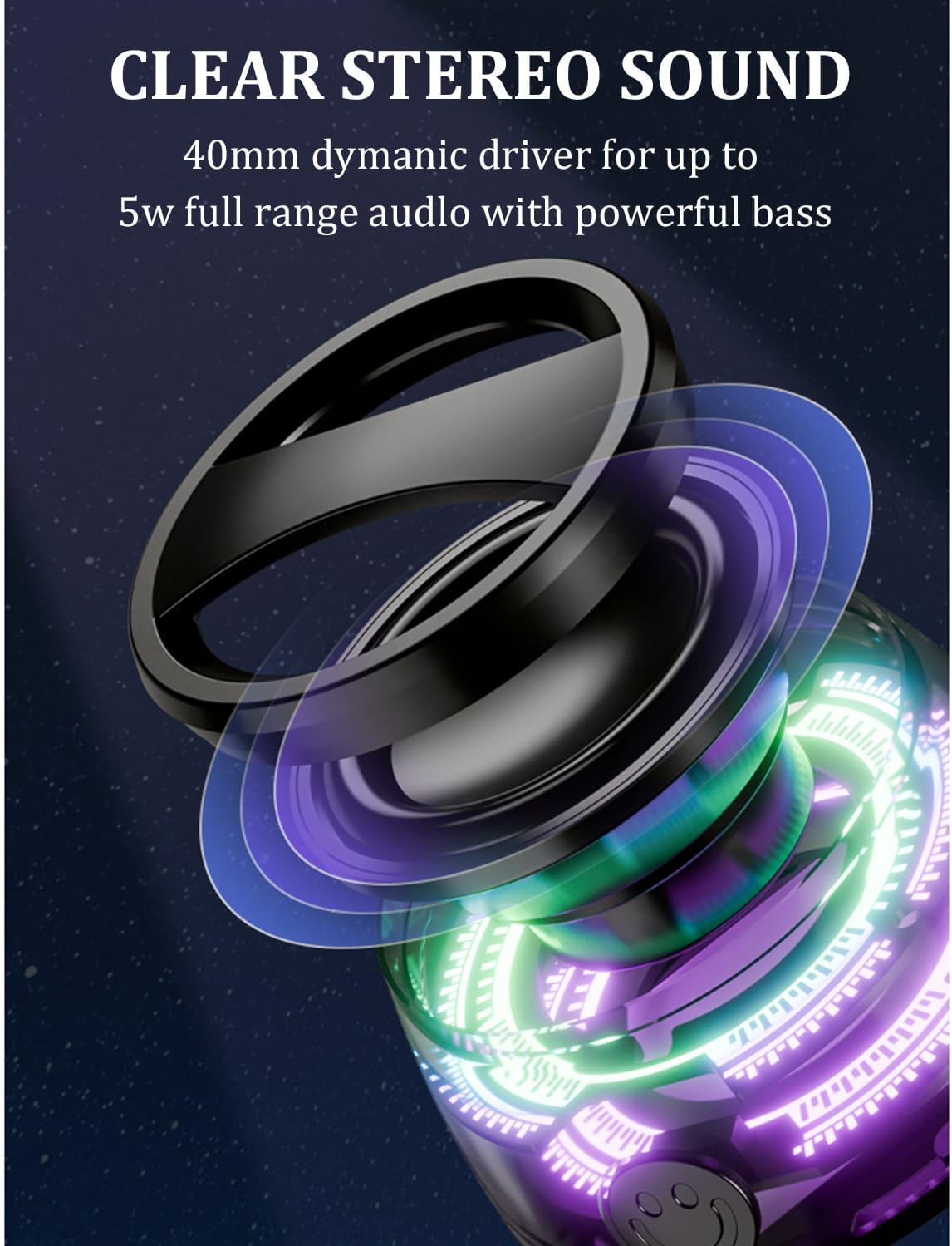 ZCNANDG G200 7H Multifunctional Magnetic Bluetooth Speaker, Portable Mini Bluetooth Speaker with Multi-RGB Color Light