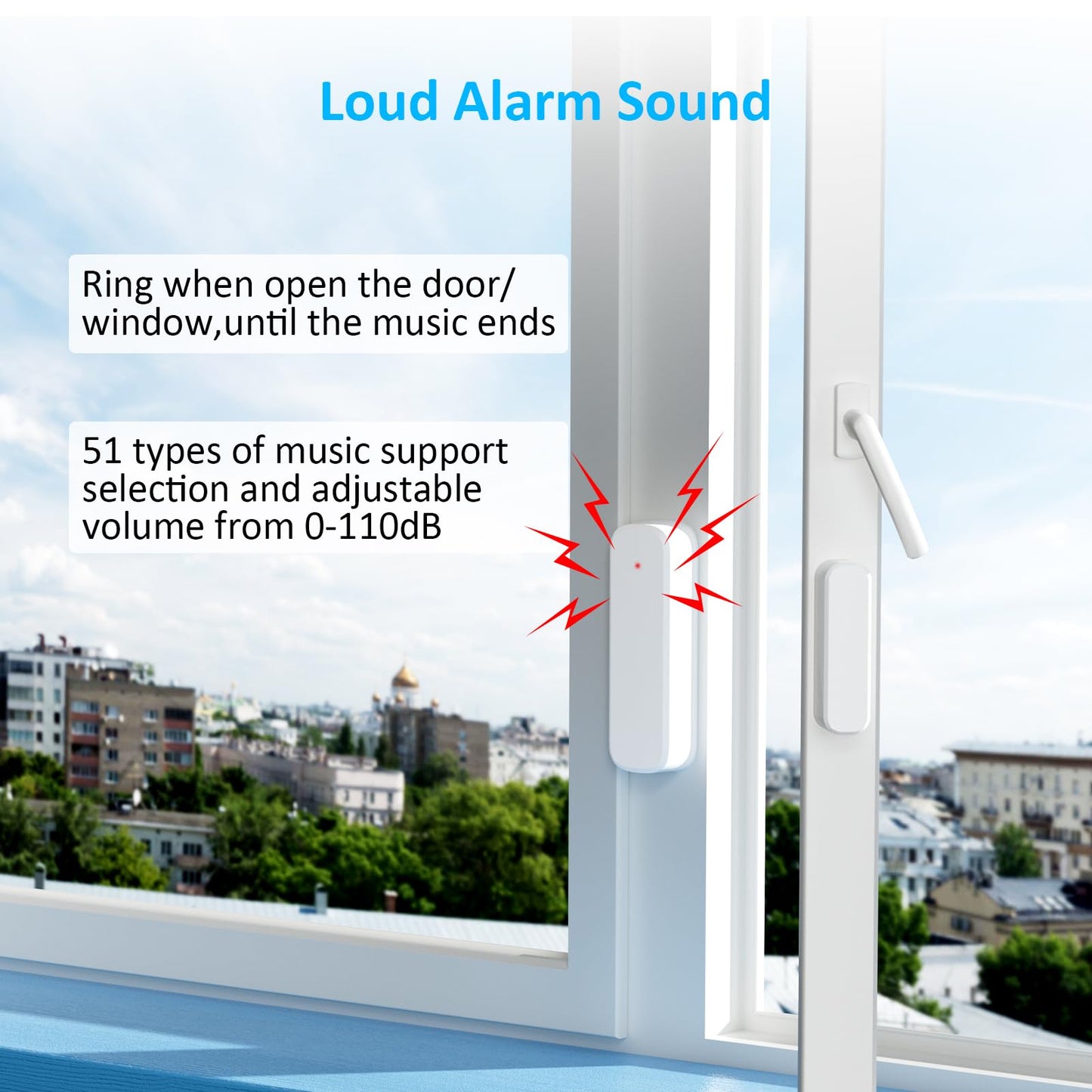 Wireless Door Chime for Business Entering, Door Open Alarm for Kid/Toddler Home Safety (500ft Range 51 Ringer) Door Dinger Buzzer Alert, 2 Receivers +1 Sensor
