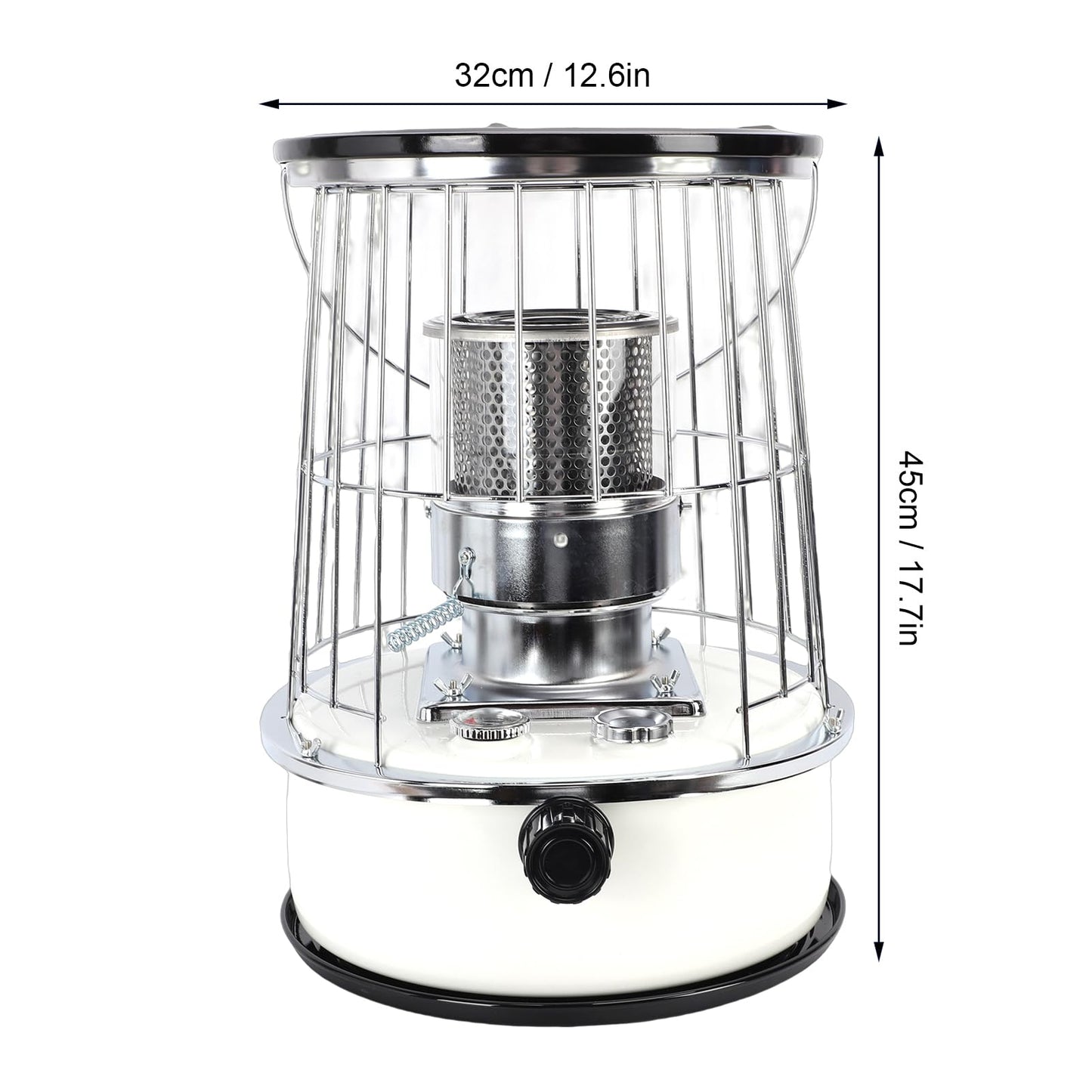 Portable 12000BTU Kerosene Heater, Non-Electric Indoor Outdoor Heater with 6L Tank 30H Burn Time for Garage, Camping, Emergency Heat