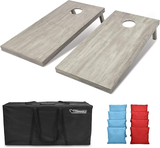GoSports 4 ft x 2 ft Regulation Size Wooden Cornhole Boards Set - Includes Carrying Case and Bean Bags (Choose Your Colors) Over 100 Color Combinations