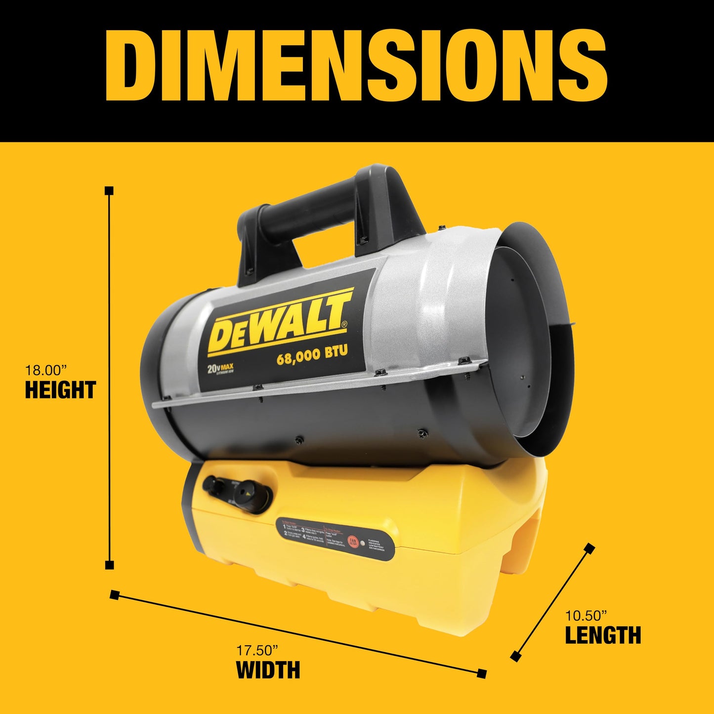 DEWALT 68000 BTU/H 1700 SQ FT Forced AIR Propane Heater