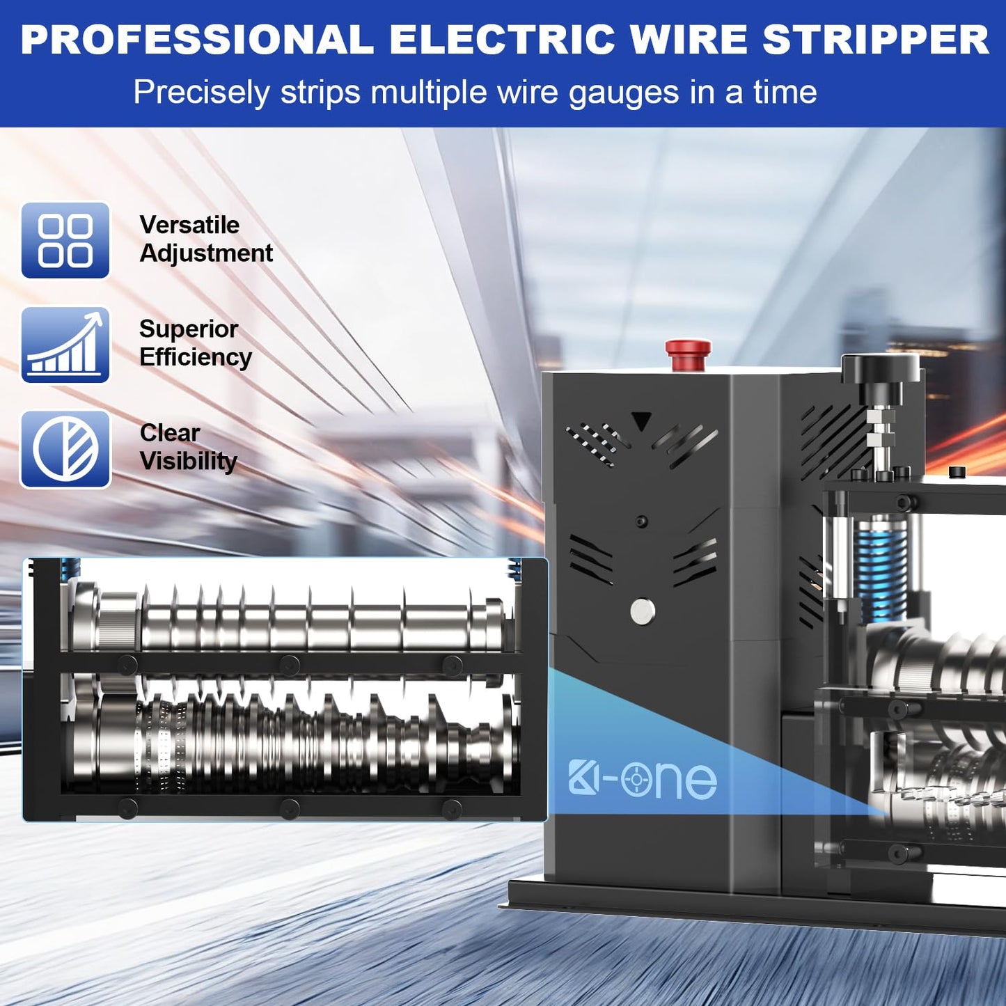 Automatic Wire Stripper Machine, Copper Wire Stripping Machine, Wire Strippers Electrical for 0.06"-1.6" Copper Wire, 700W High-Speed Electric Wire Stripper, 11 Channels 10 Blades Strip Machinery