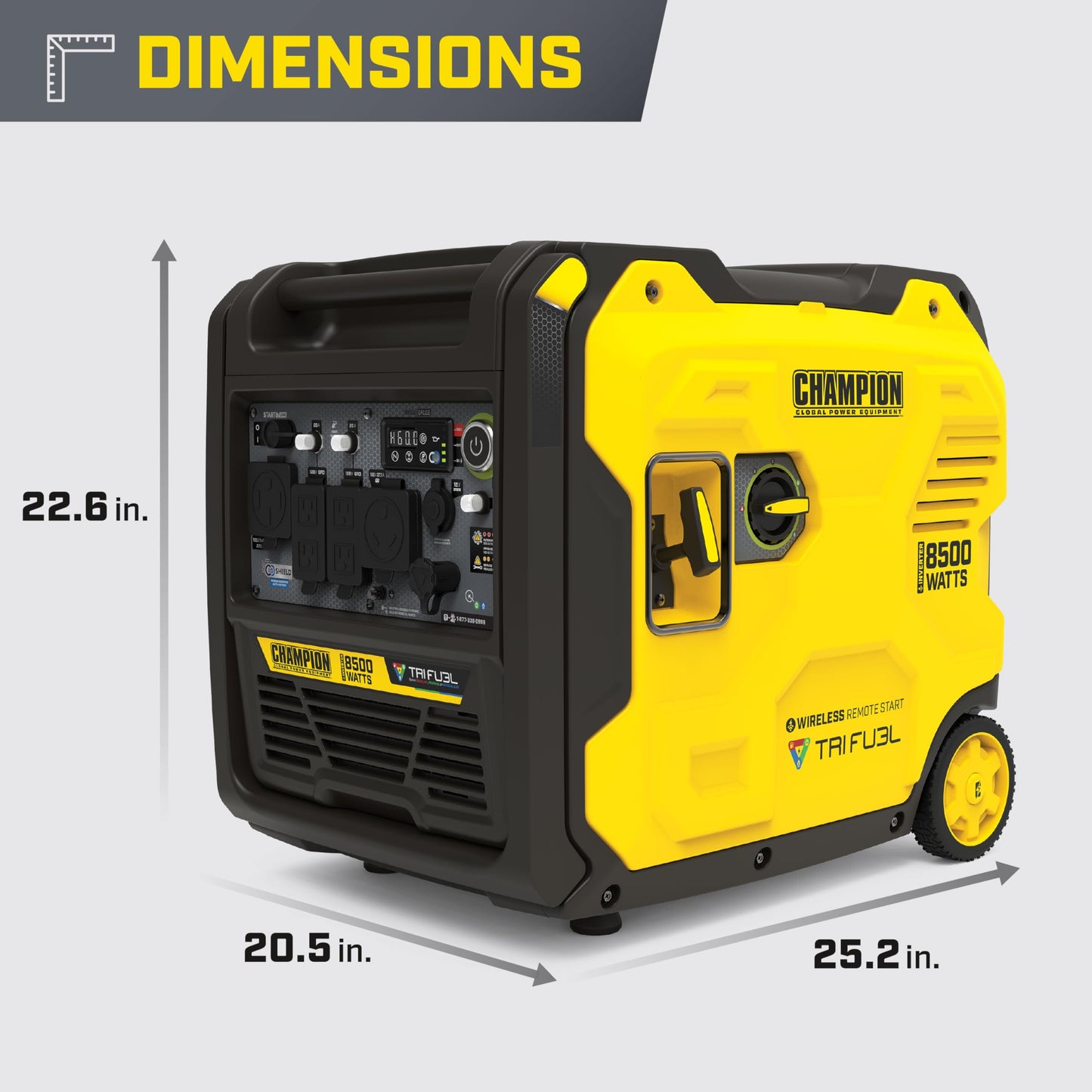 Champion Power Equipment 8500-Watt Wireless Remote Start Ultra Quiet Tri Fuel RV Ready Portable Inverter Generator with StartLINK, Free 3-Year Warranty