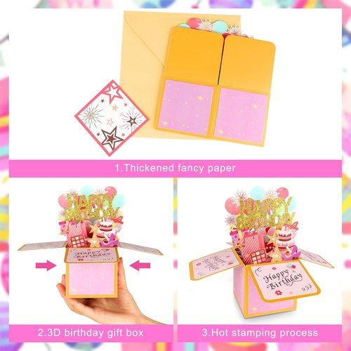 Happy Birthday Pop Up Card - Unique 3D Greeting Card for Men & Women | Perfect Gift for Mom, Dad & Friends